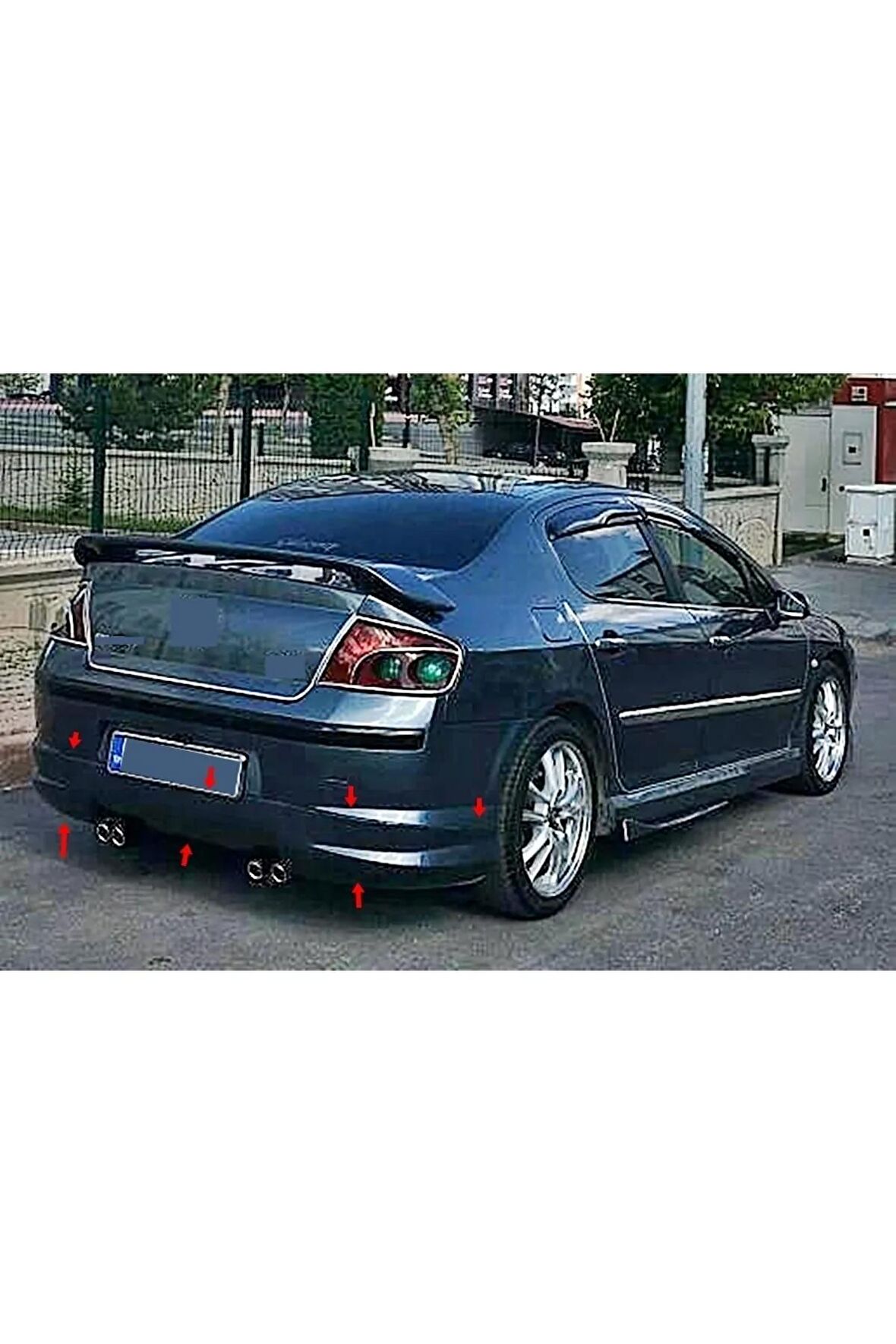 PEUGEOT 407 Uyumlu ARKA TAMPON EKİ KARLIK FİBERGLASS BOYASIZ