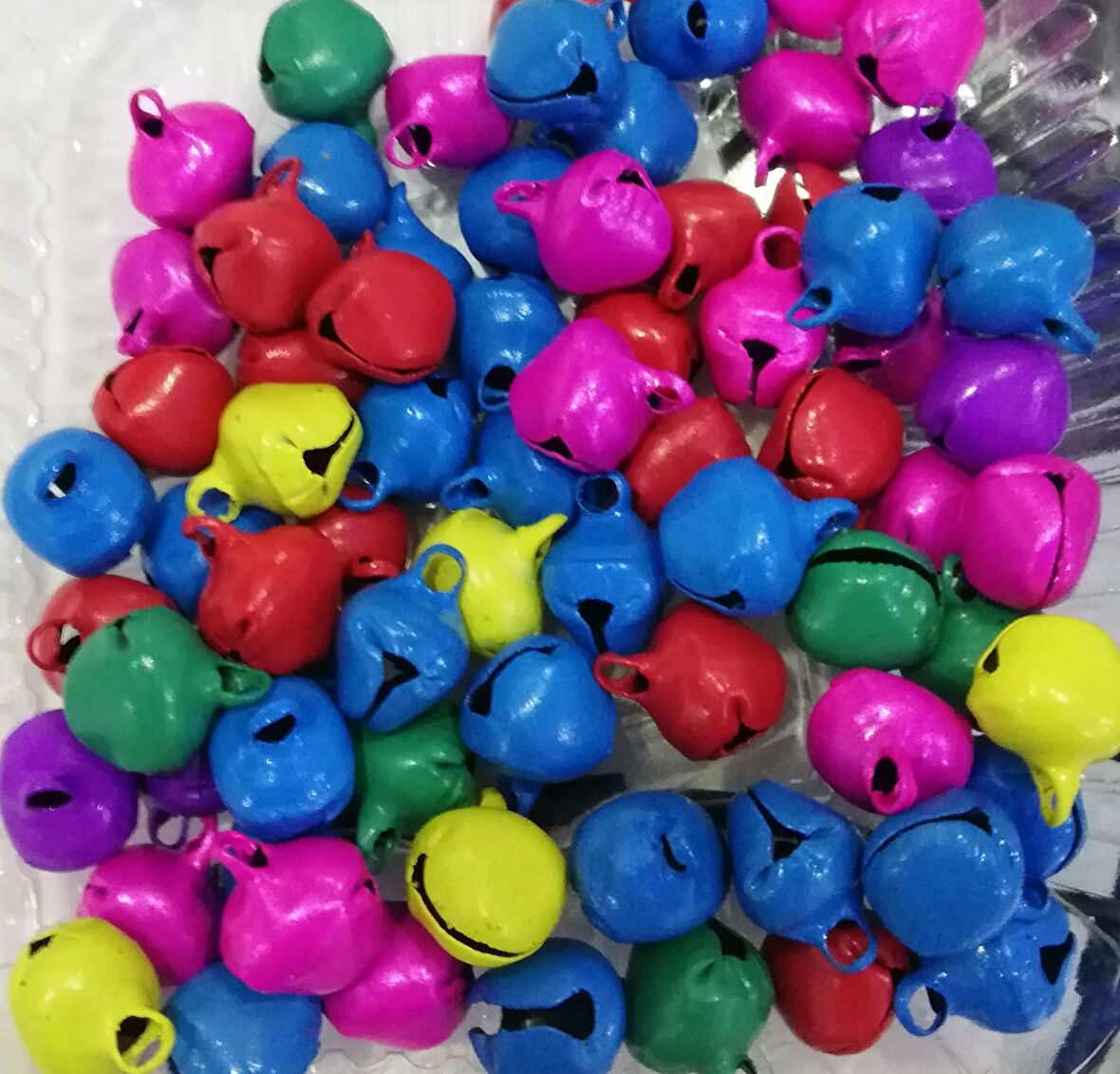 Metal Çıngırak Zili Renkli Orta (10 Adet )