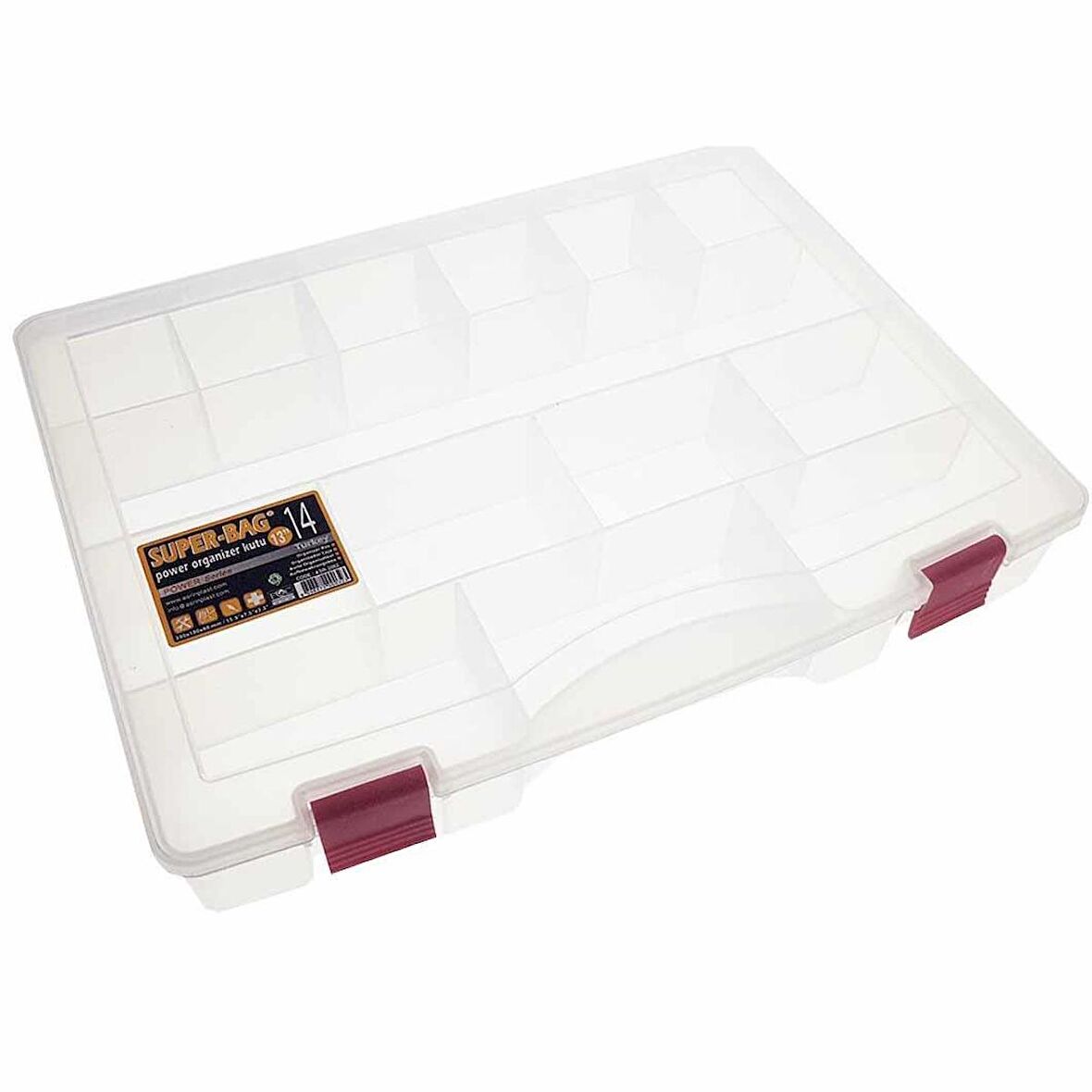 Hobi Kutusu Şeffaf Organizer 14 Bölmeli