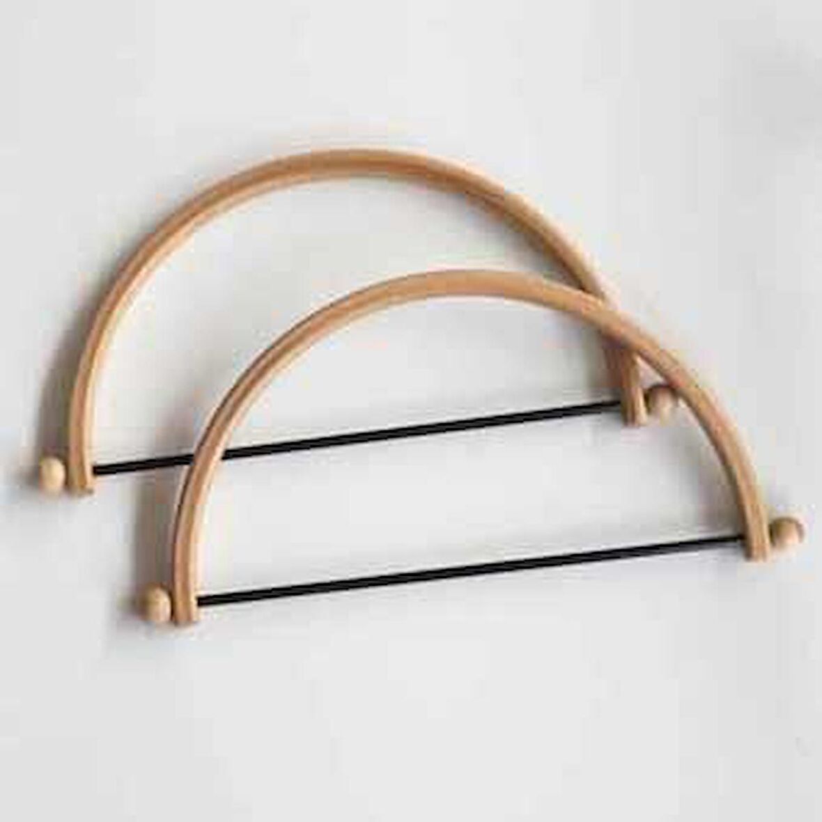 Çanta Sapı Ahşap Oval Yarım ( 15.5 X 8 Cm)