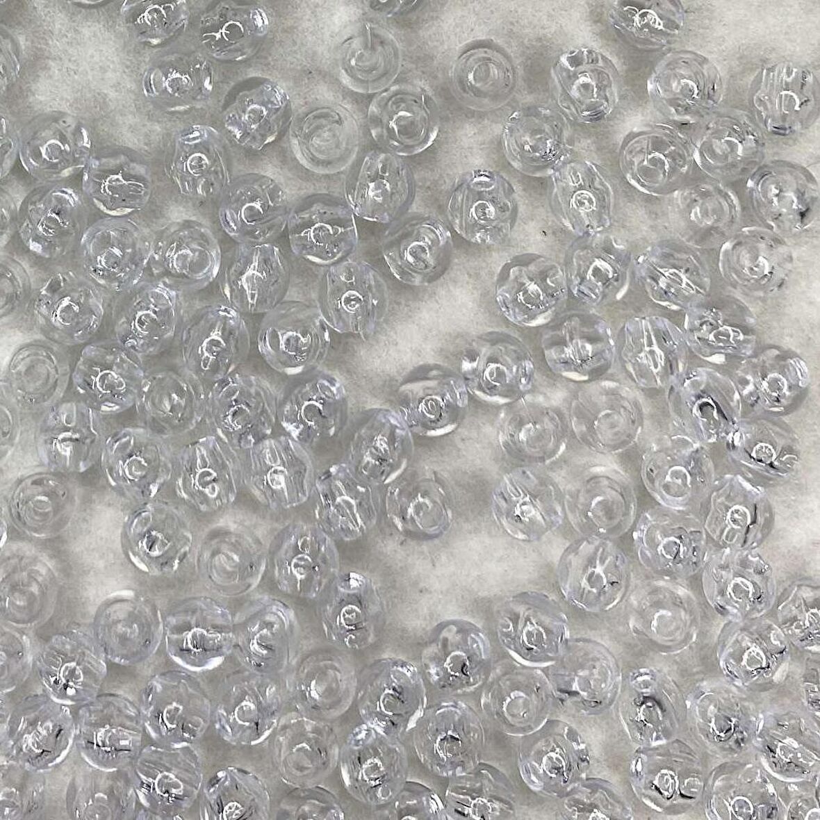 Makrome Boncuk - İğne Oyası Sarma Boncuk Şeffaf  ( 250 Gr )