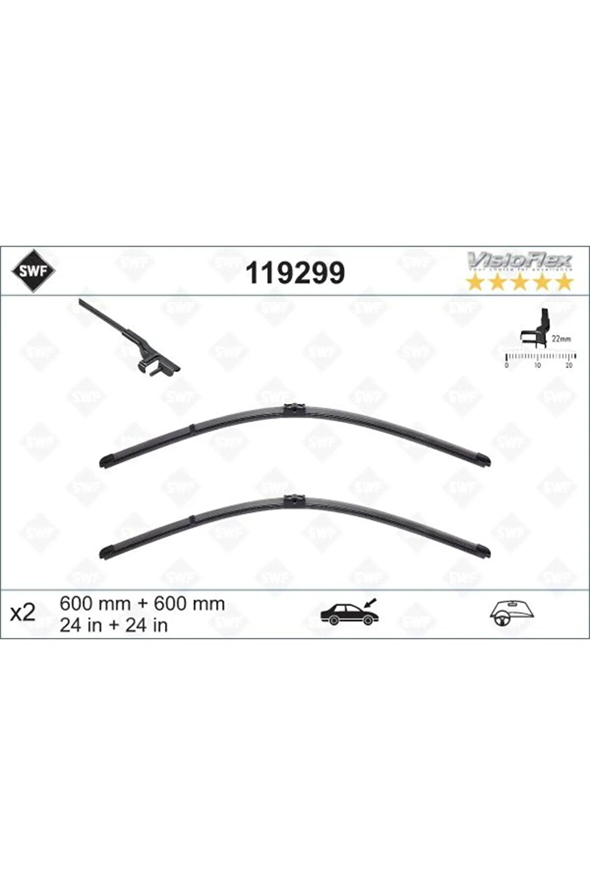 SILECEK SUPURGESI TAKIMI 600mm / 600mm MERCEDES W204 S204 C204 C218 X218 W212 S2