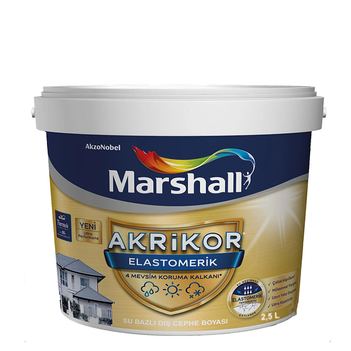 Akrikor Elastomerik Boya G3 2.5 Lt (3,5 Kg)