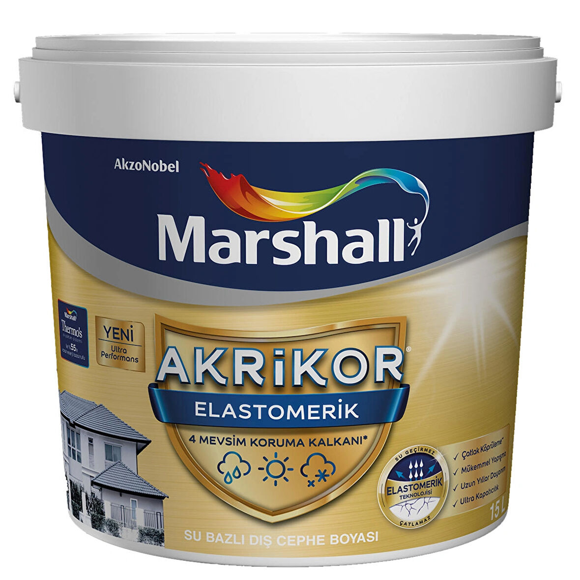 Akrikor Elastomerik Boya Kandil Alevi 15 Lt (20 Kg)