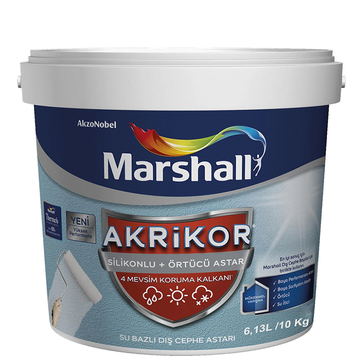 Marshall Akrikor Silikonlu Örtücü Dış Cephe Astarı 7,5 Lt (10 Kg)