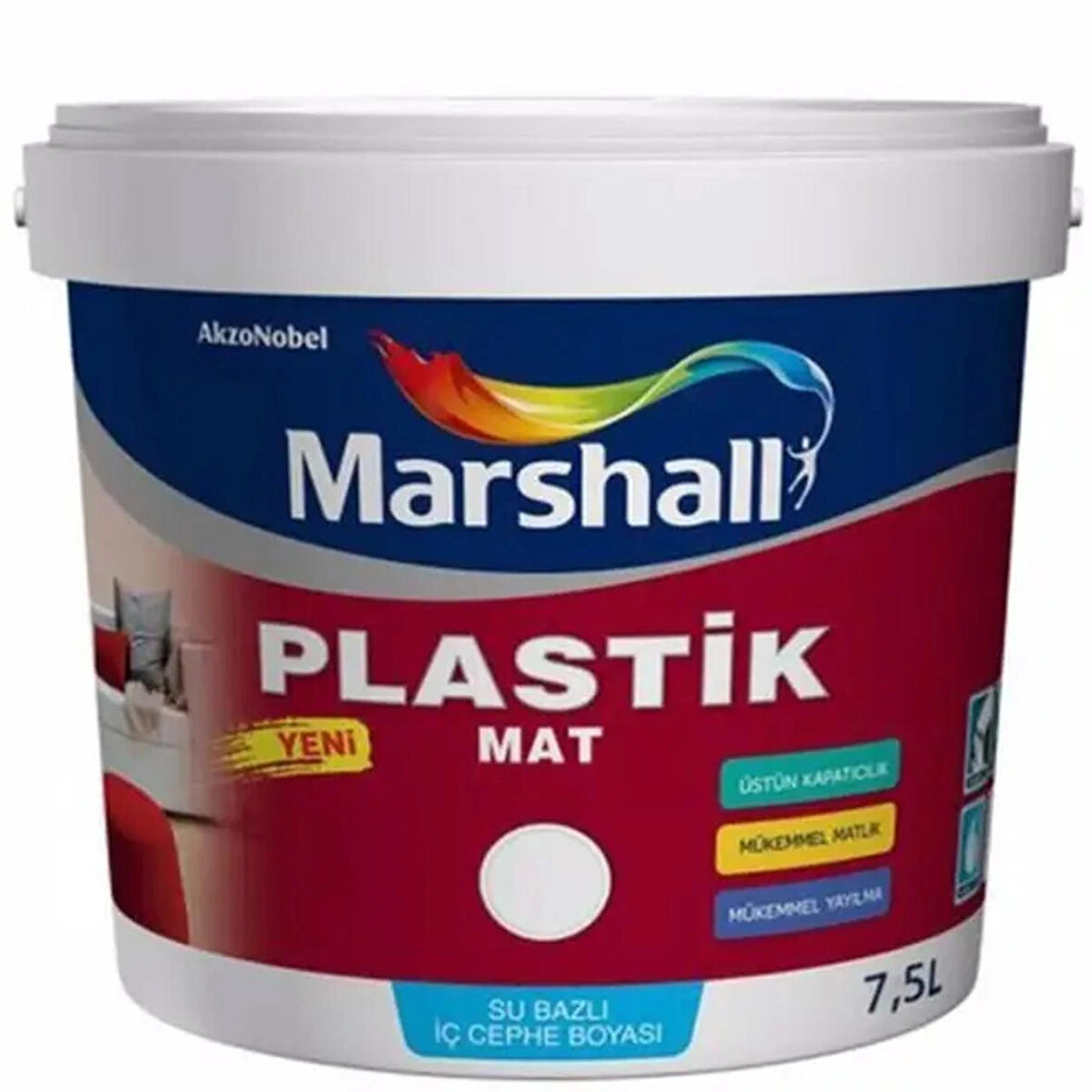 Marshall Plastik Mat İç Cephe Boyası Kara İncir 7,5 Lt (10 KG)