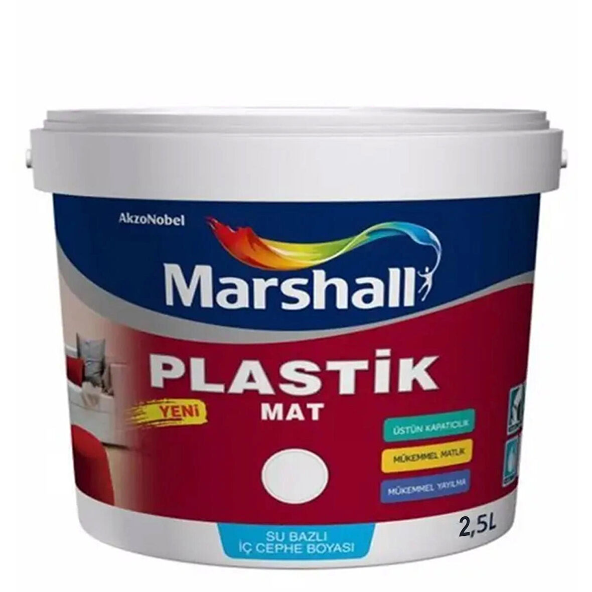 Marshall Plastik Mat İç Cephe Boyası Tütsü 2,5 Lt (3,5 KG)