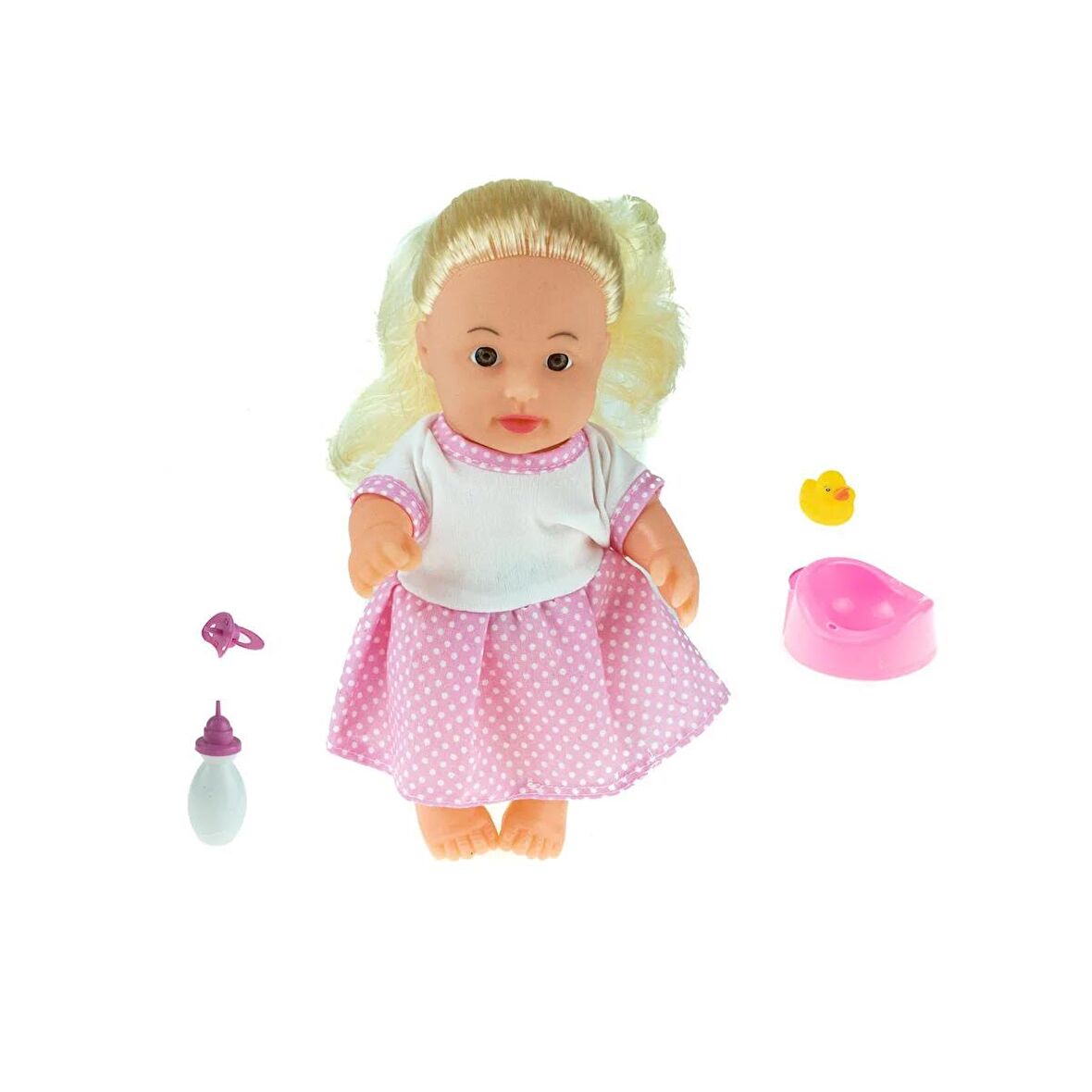 Oyuncak Konuşan Bebek Roza Altını Islatan Et bebek 5 Parça 23 cm
