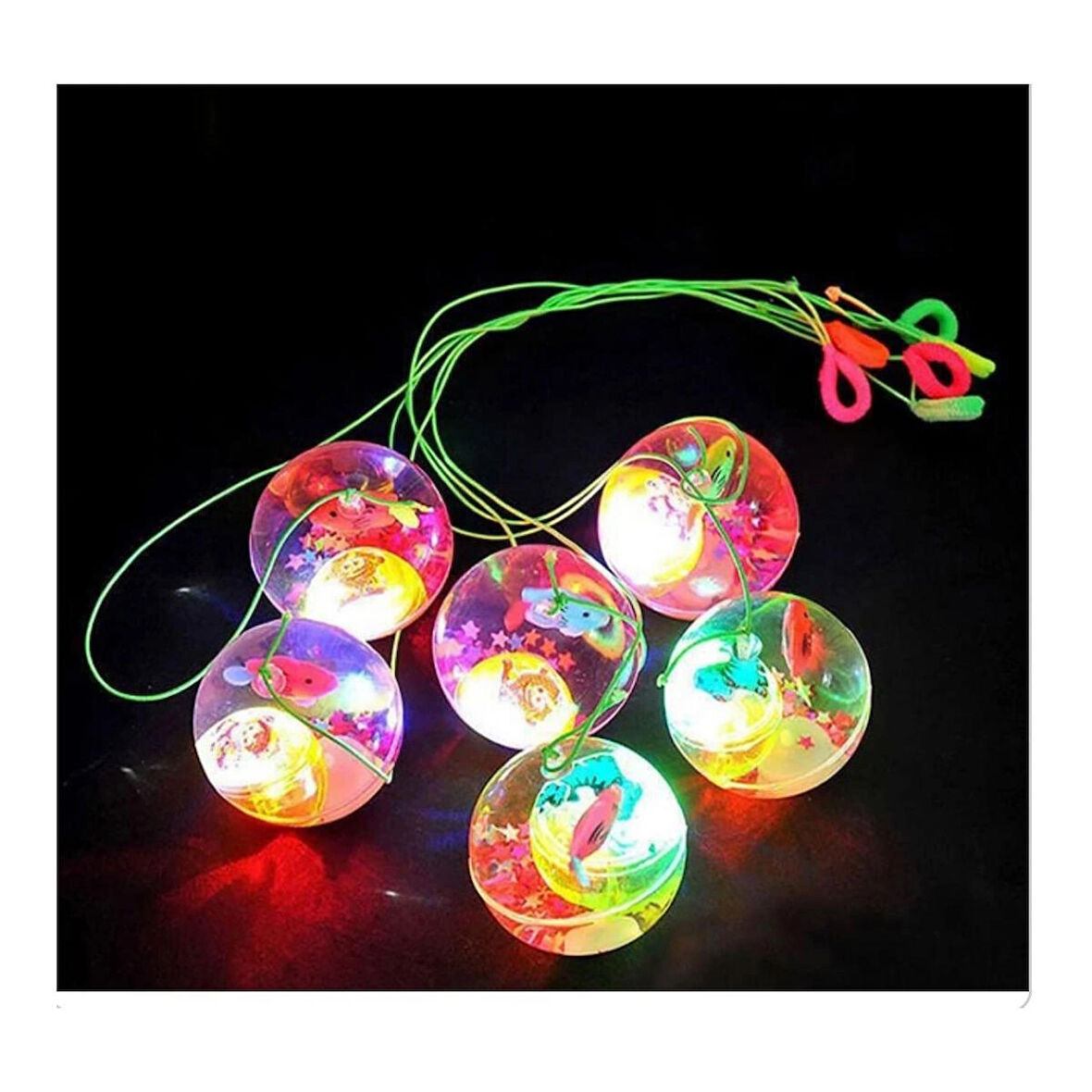 Oyuncak Işıklı Top Sulu Top Şeffaf ikili Top 6 Cm