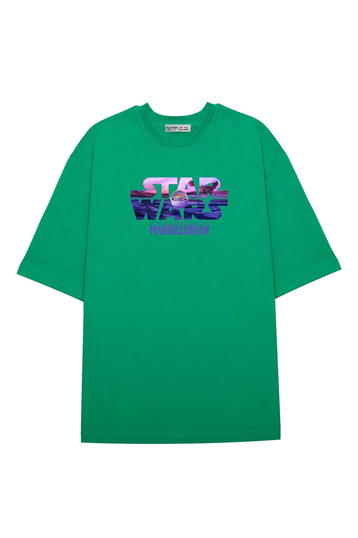 Unisex Oversize T-shirt Star Wars Logo With The Child