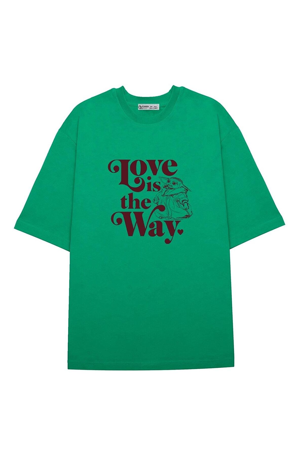 Unisex Oversize T-shirt Star Wars Mandalorian Valentine's Day The Child Love Is The Way