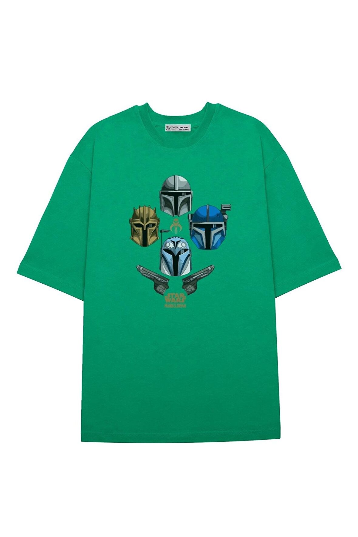 Unisex Oversize T-shirt The Mandalorian Helmet Collage