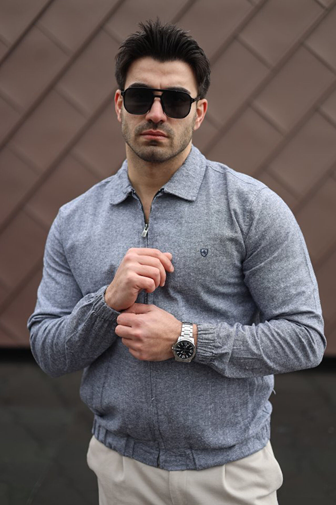 Erkek Pamuklu Keten Kumaş Ceket