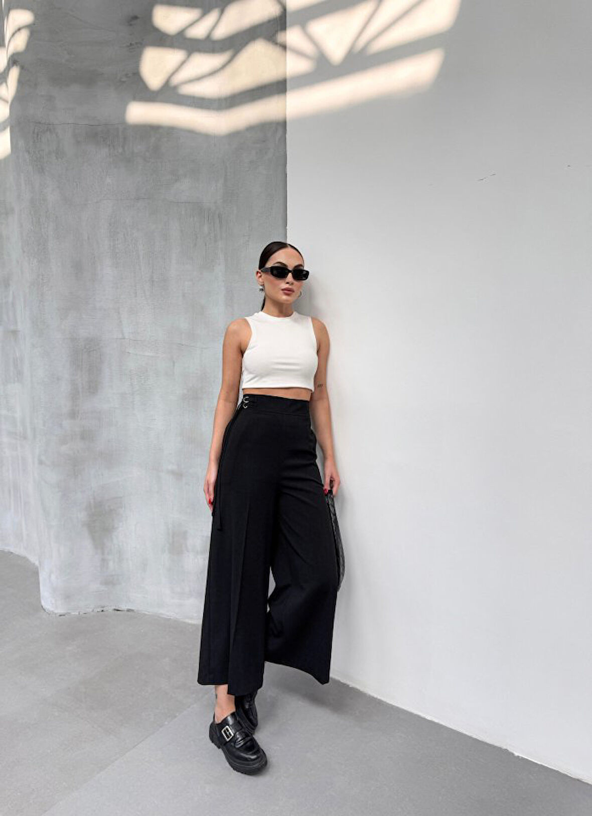 230 Gr Poly Viscose Full Lycra Metal Toka Aksesuarli Pantolon