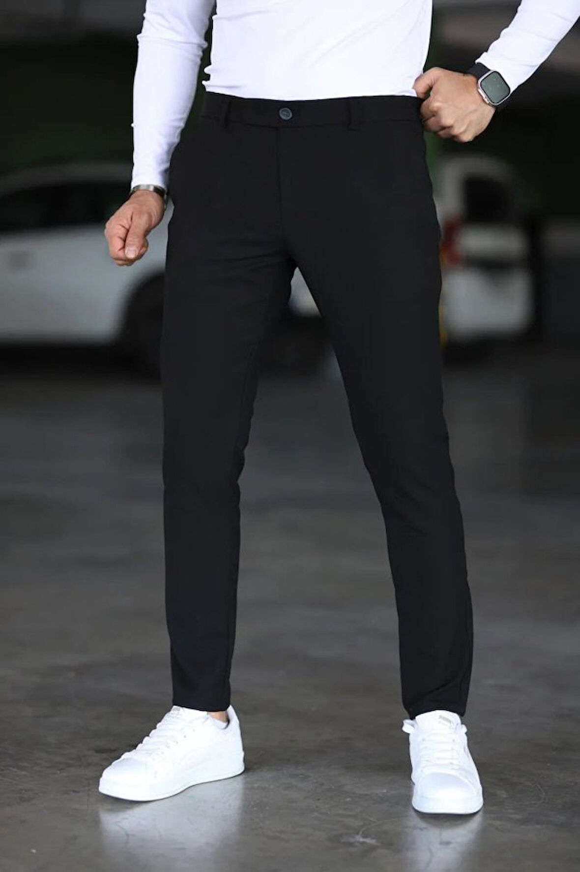 Erkek Düz Kesim Bilek Boy Kumaş Pantolon