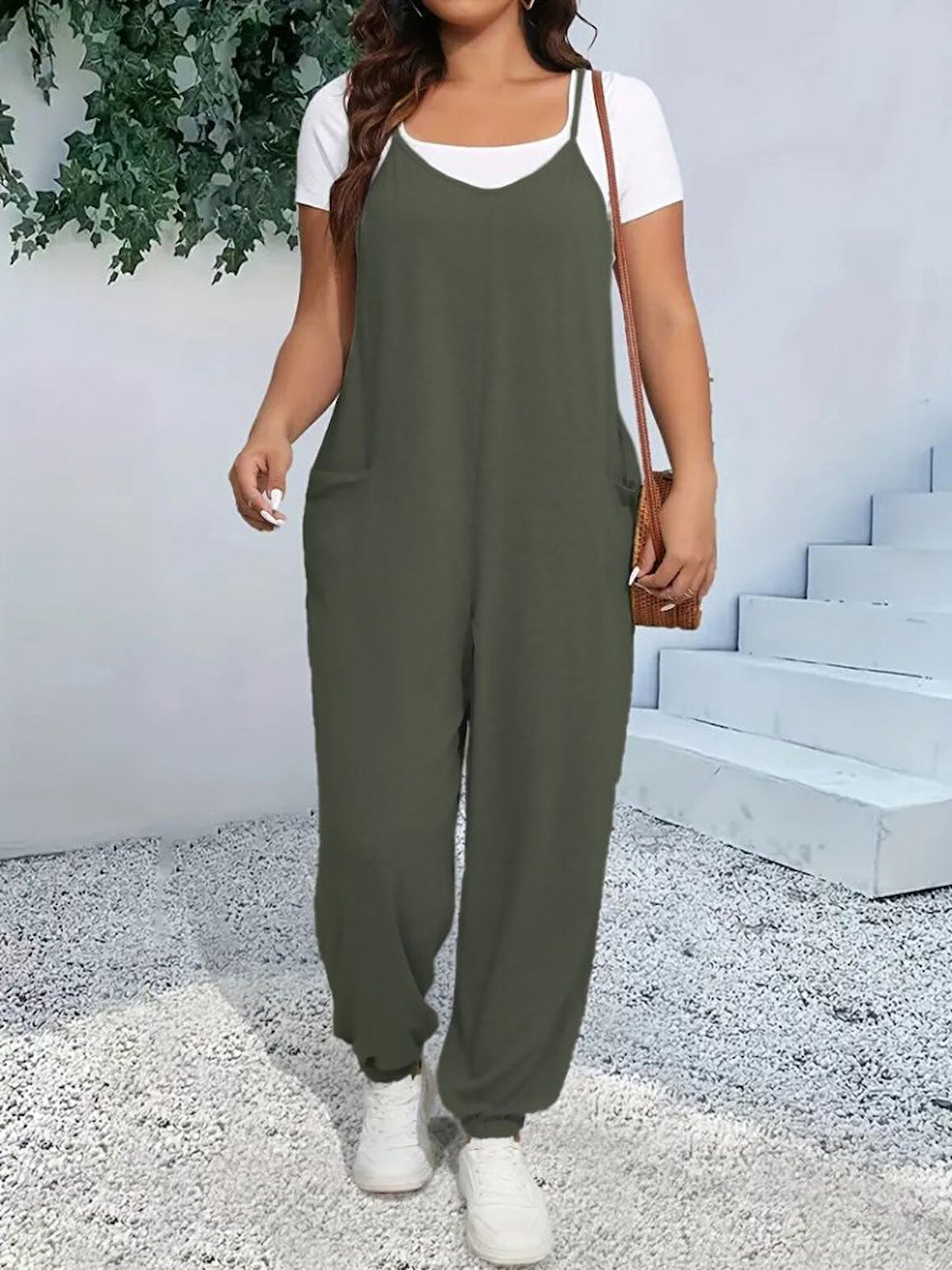 Kadın Askılı Halter Yaka şalvar Tulum