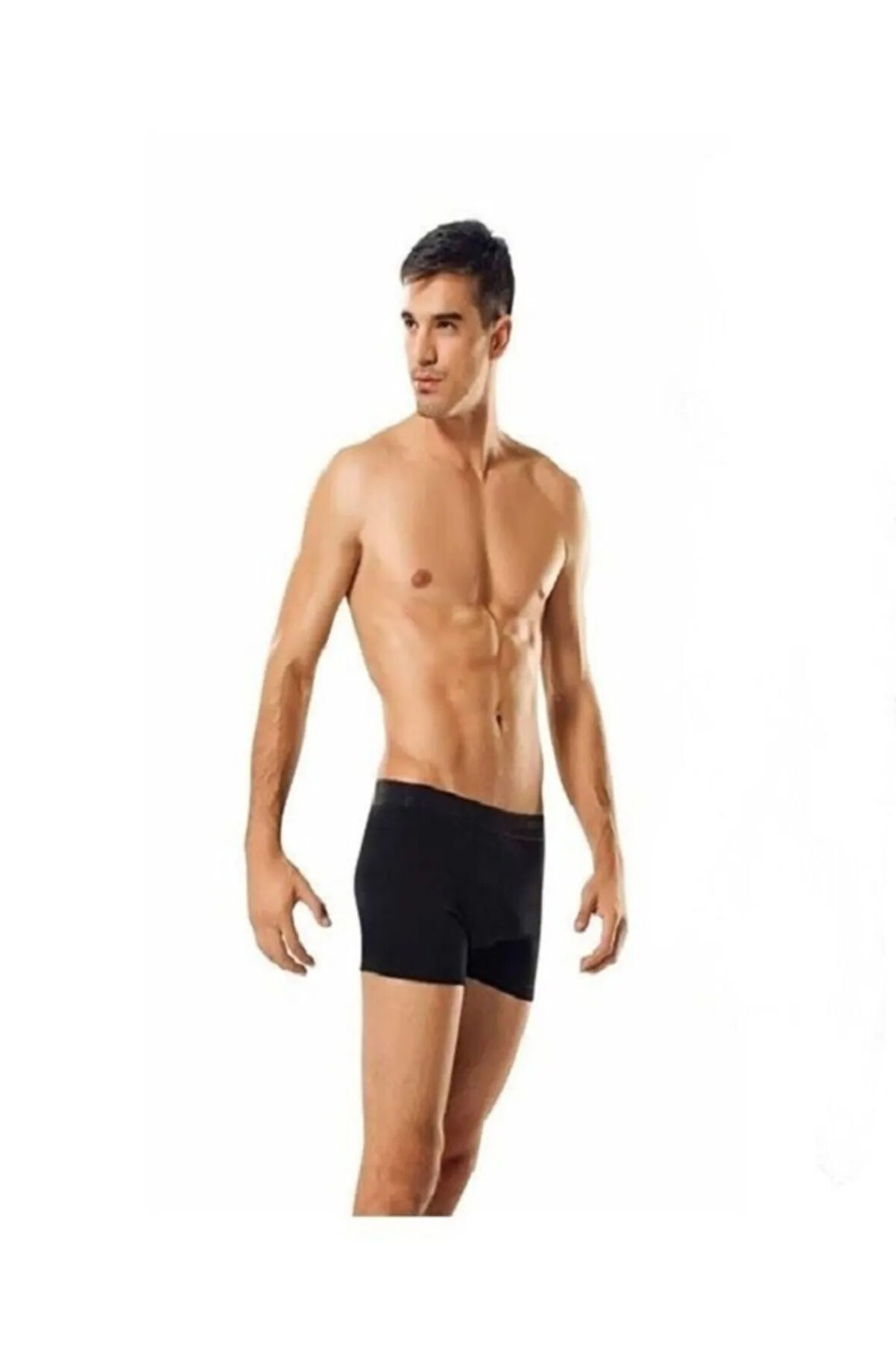 Erkek Siyah Likralı Boxer