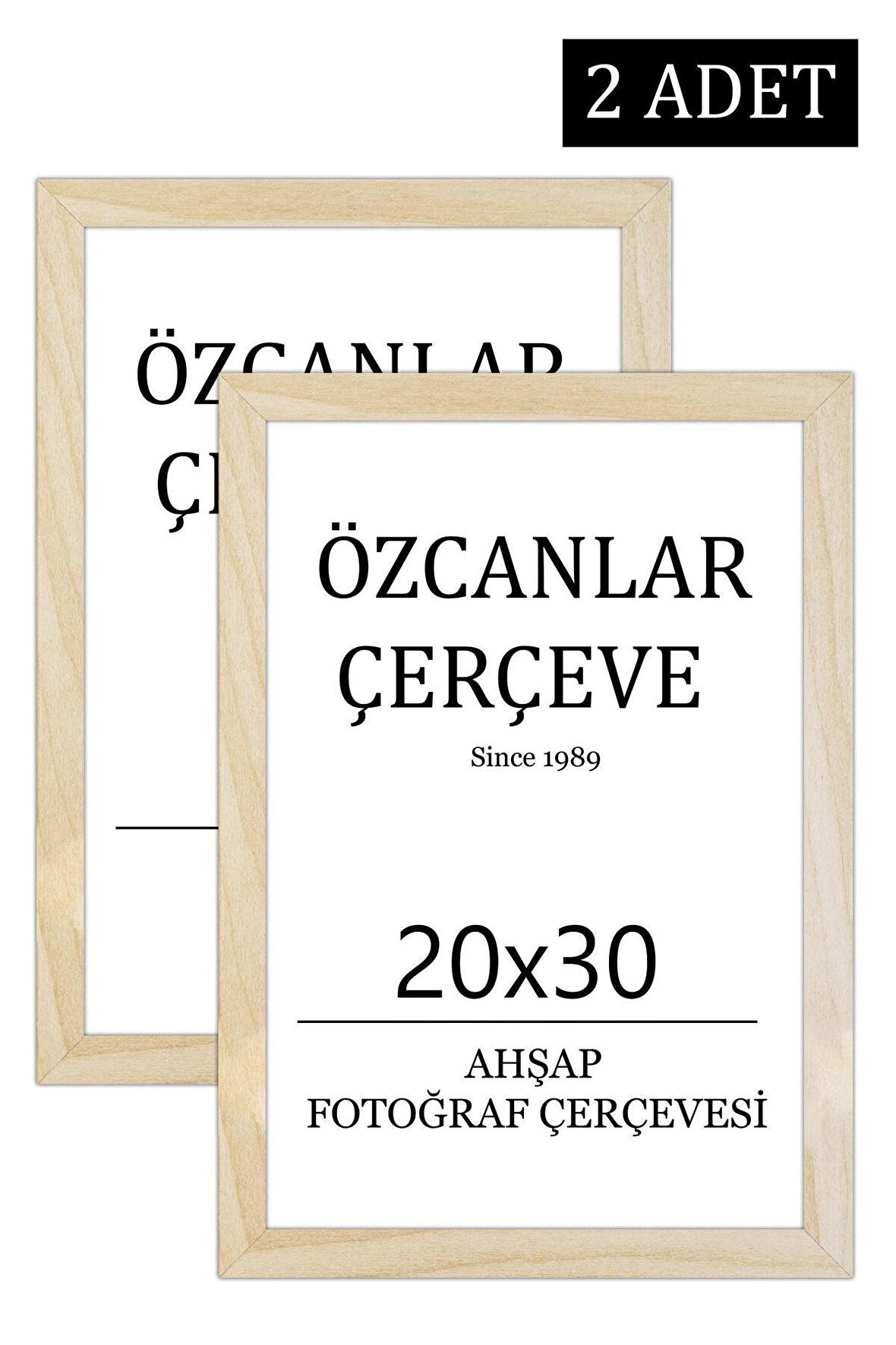 2 'li  Takım Ahşap Çerçeve  Ahşap Resim Çerçevesi  20x30 Doğal Ahşap Çerçeve Ham Ahşap