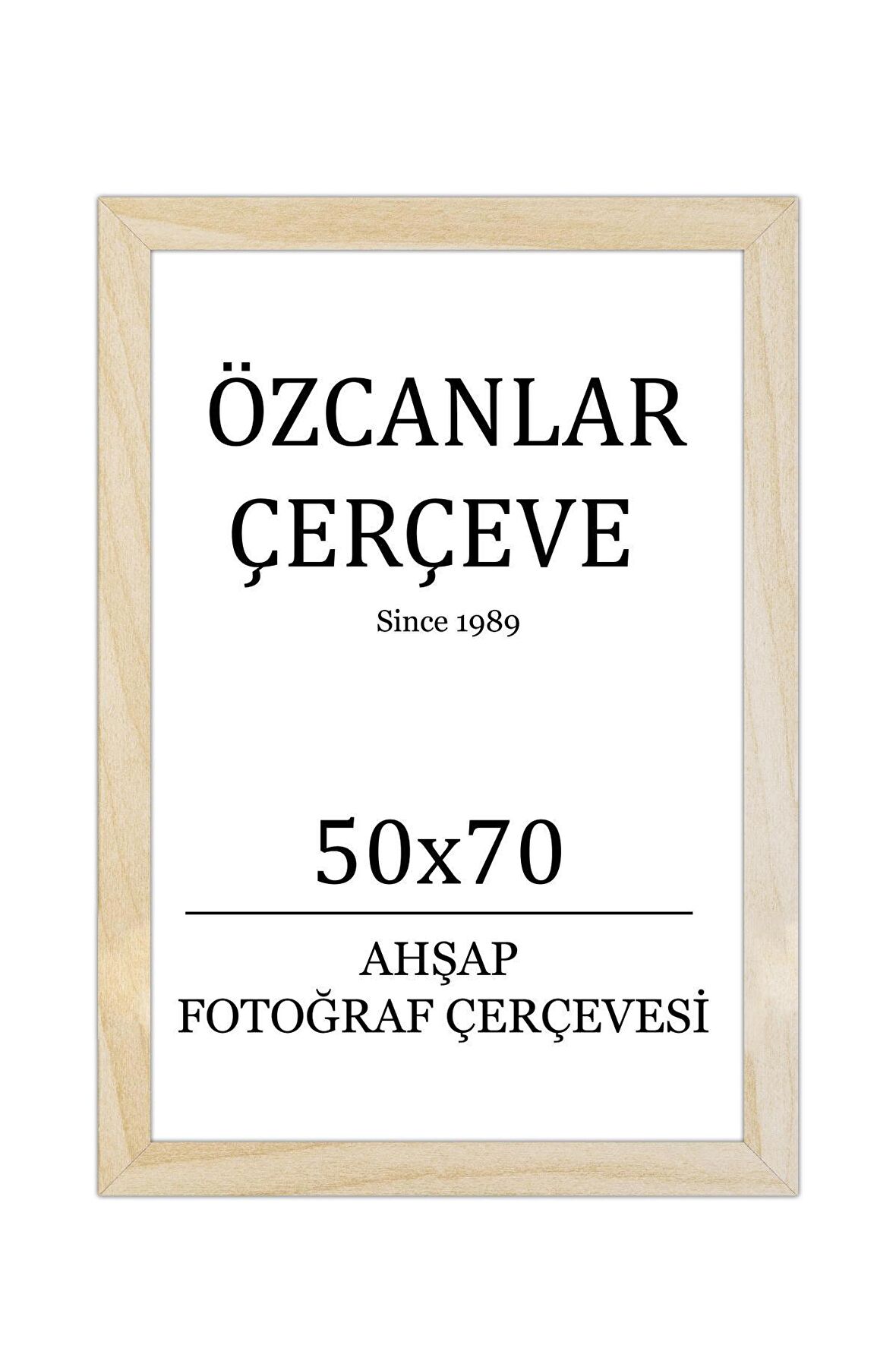 Tekli  Ahşap Çerçeve Ahşap Resim Çerçevesi  50x70 Doğal Ahşap Çerçeve Natürel Ham Ahşap