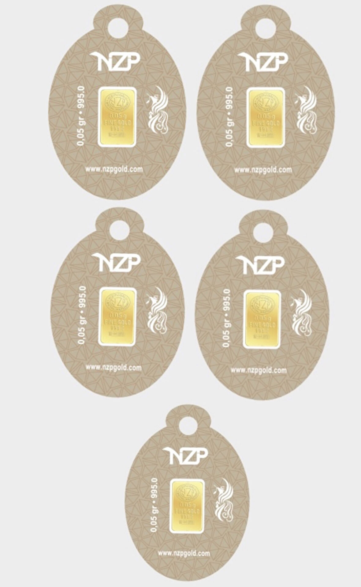 0.05 Gram 24 Ayar Altın - 5 Adet