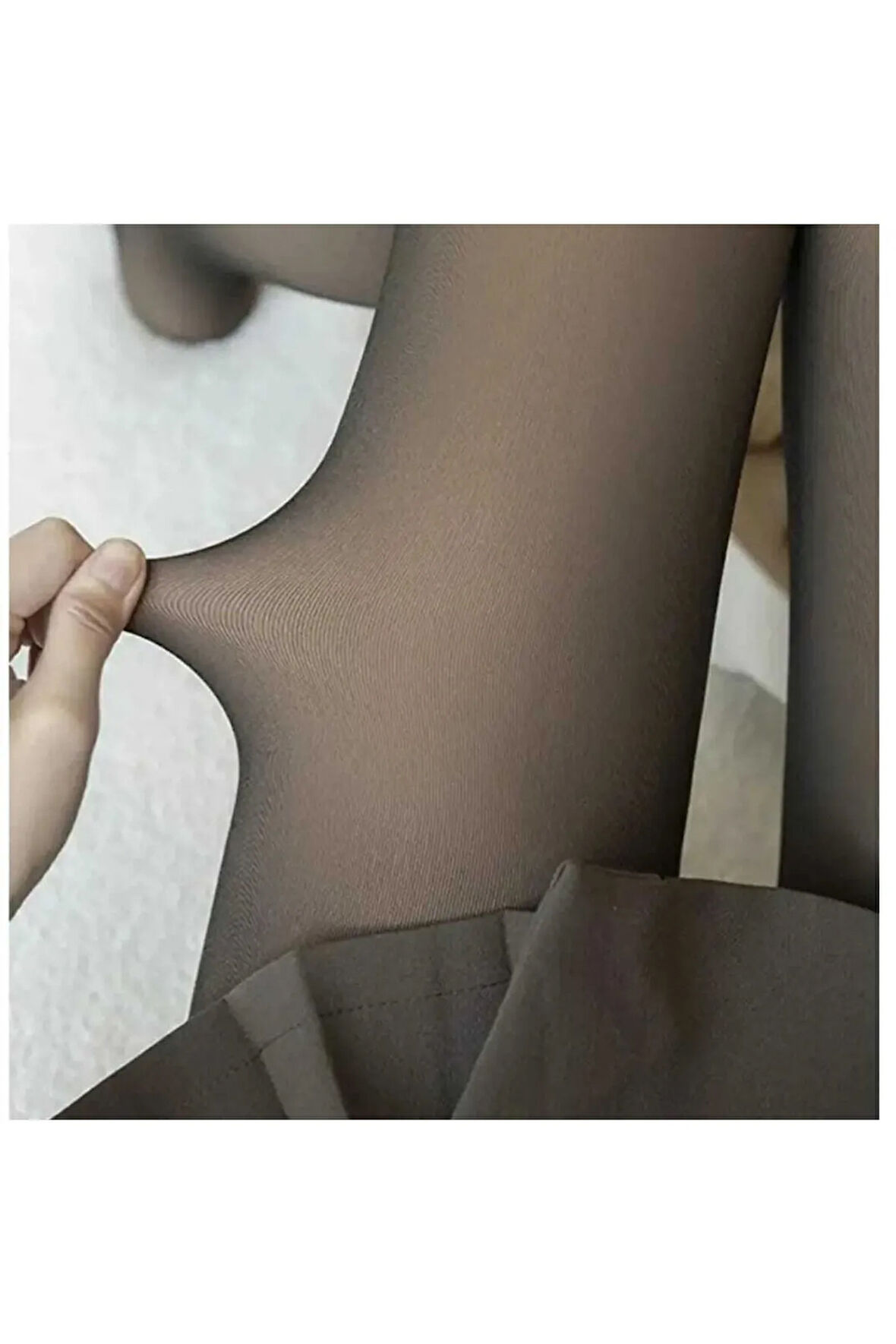 Içi Polarlı Dokuma Ten Görünümlü Siyah Thermal Külotlu Çorap