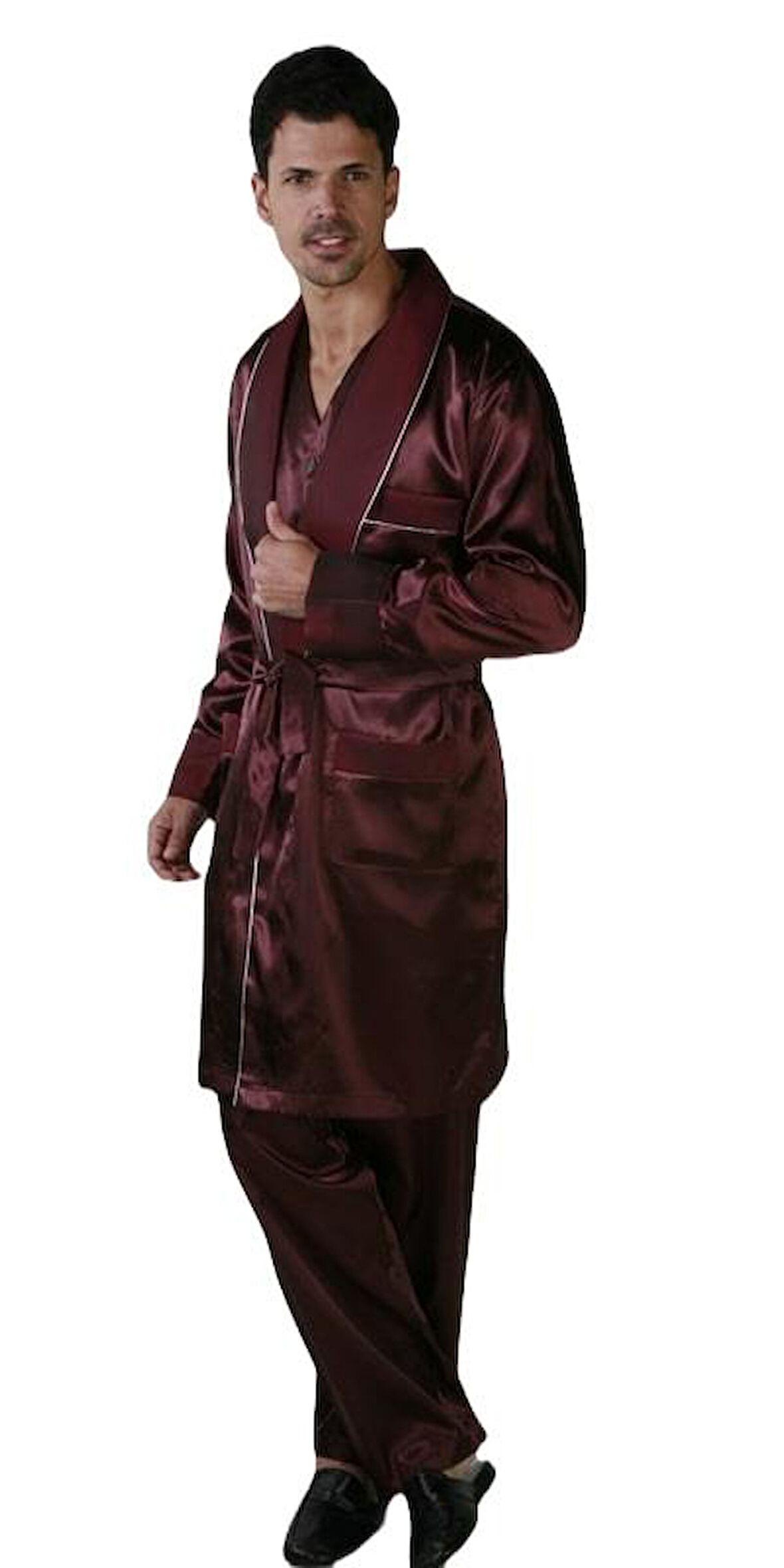 ANCELO 333 SATEN PİJAMA TAKIM VE ROBDÖŞAMBR 3LÜ DAMAT ÇEYİZ SET