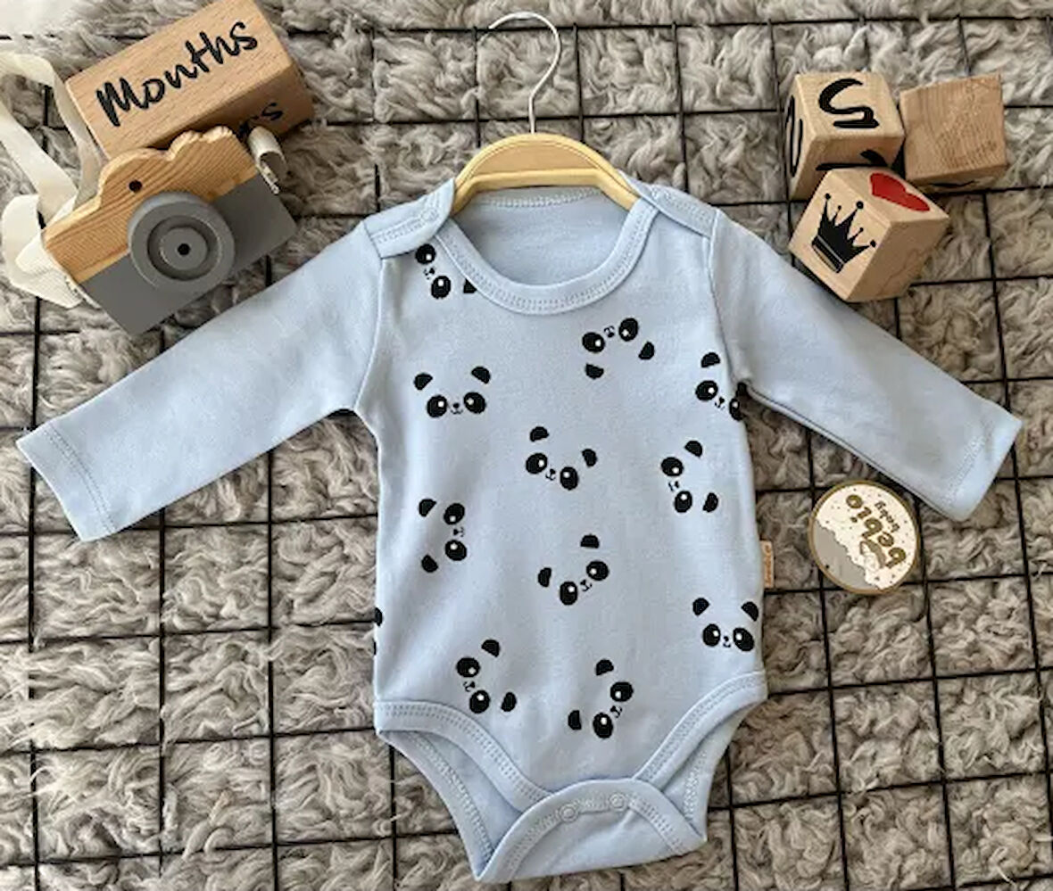 Baskılı Çıtçıtlı Bebek Zıbın