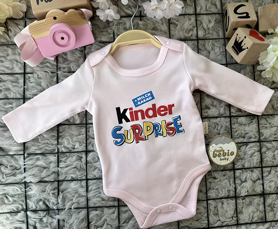 Kinder Suprıse Baskılı Çıtçıtlı Bebek Zıbın