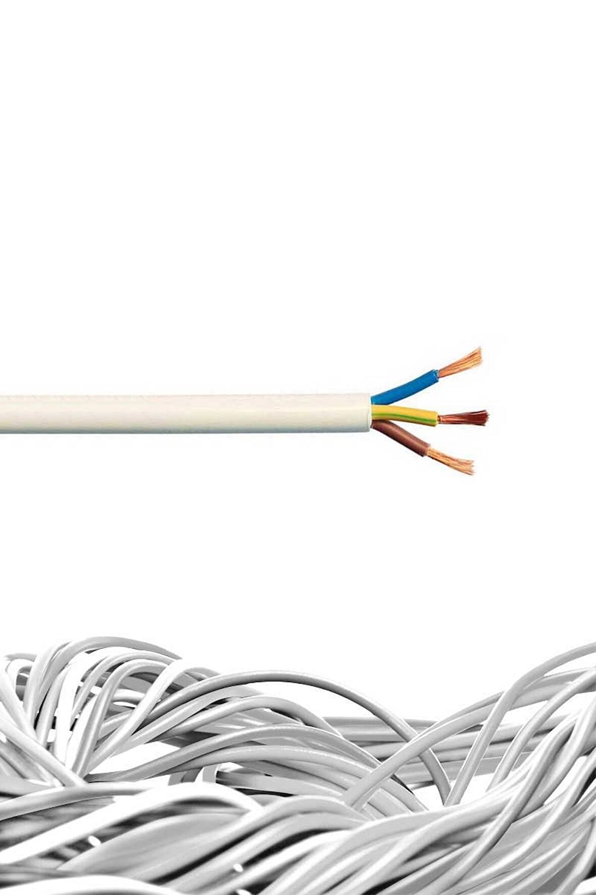 70 Metre 3x1,5 Ttr H05VV-F Beyaz Öznur Kablo