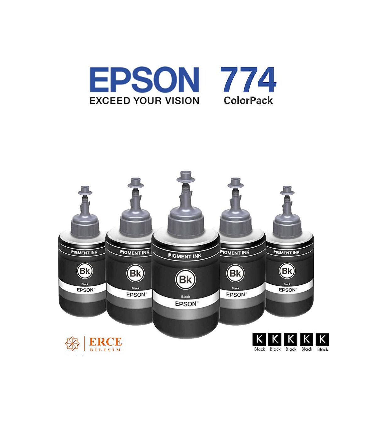 Epson 774 C13T77414A Beşli Siyah Ink Bottle