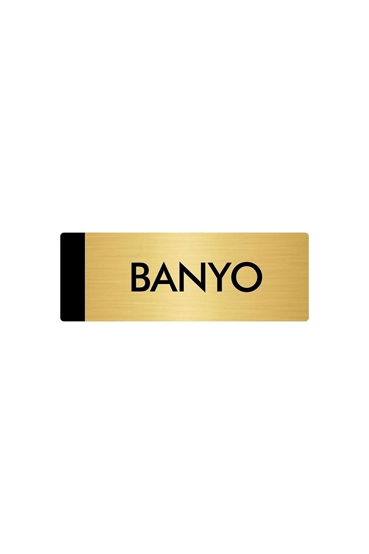 Metal Yönlendirme Levhası, Departman Kapı Isimliği Banyo 5x20 Cm Altın Renk