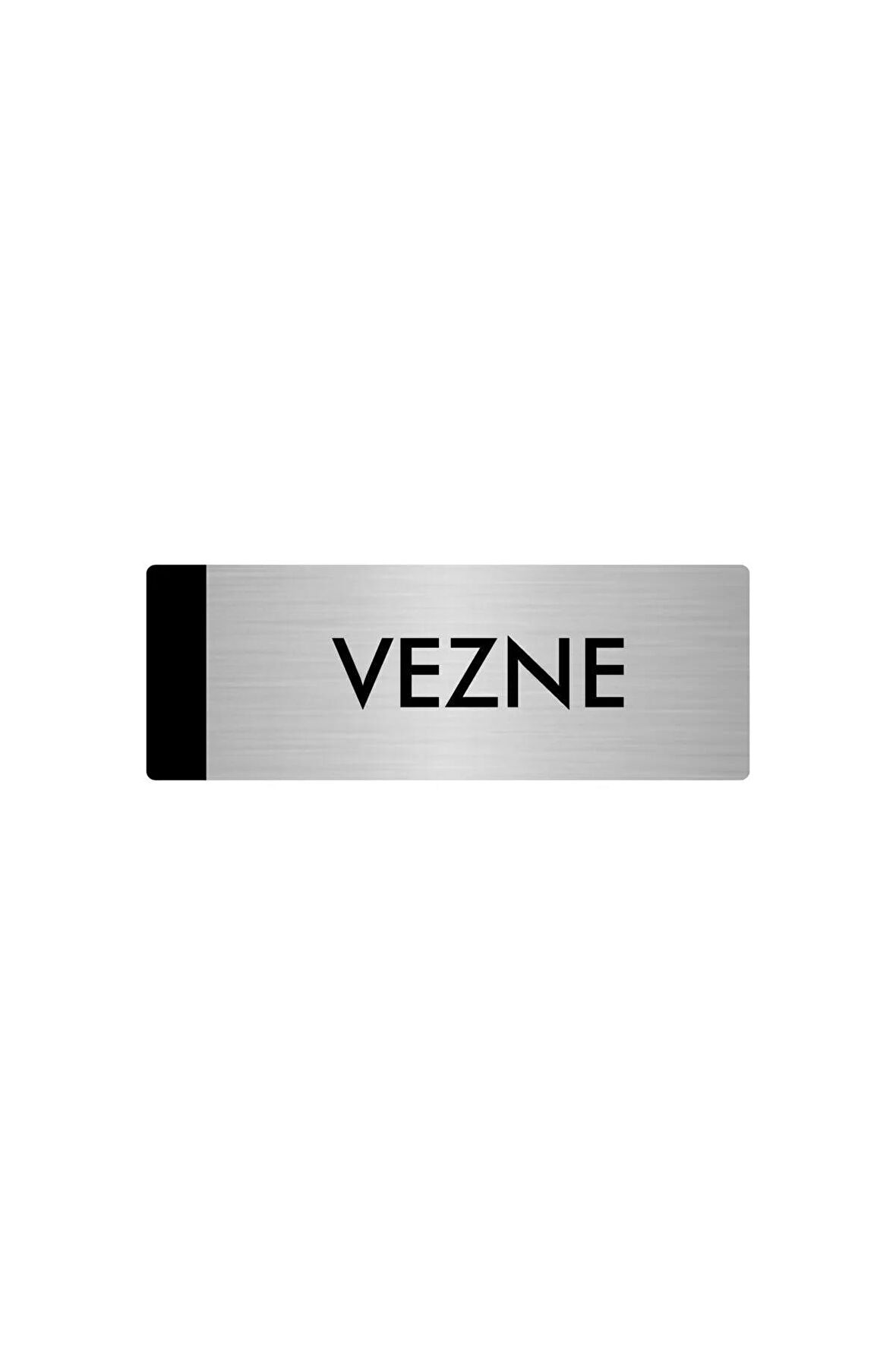 Metal Yönlendirme Levhası, Departman Kapı Isimliği Vezne 5x20 Cm Gümüş Renk