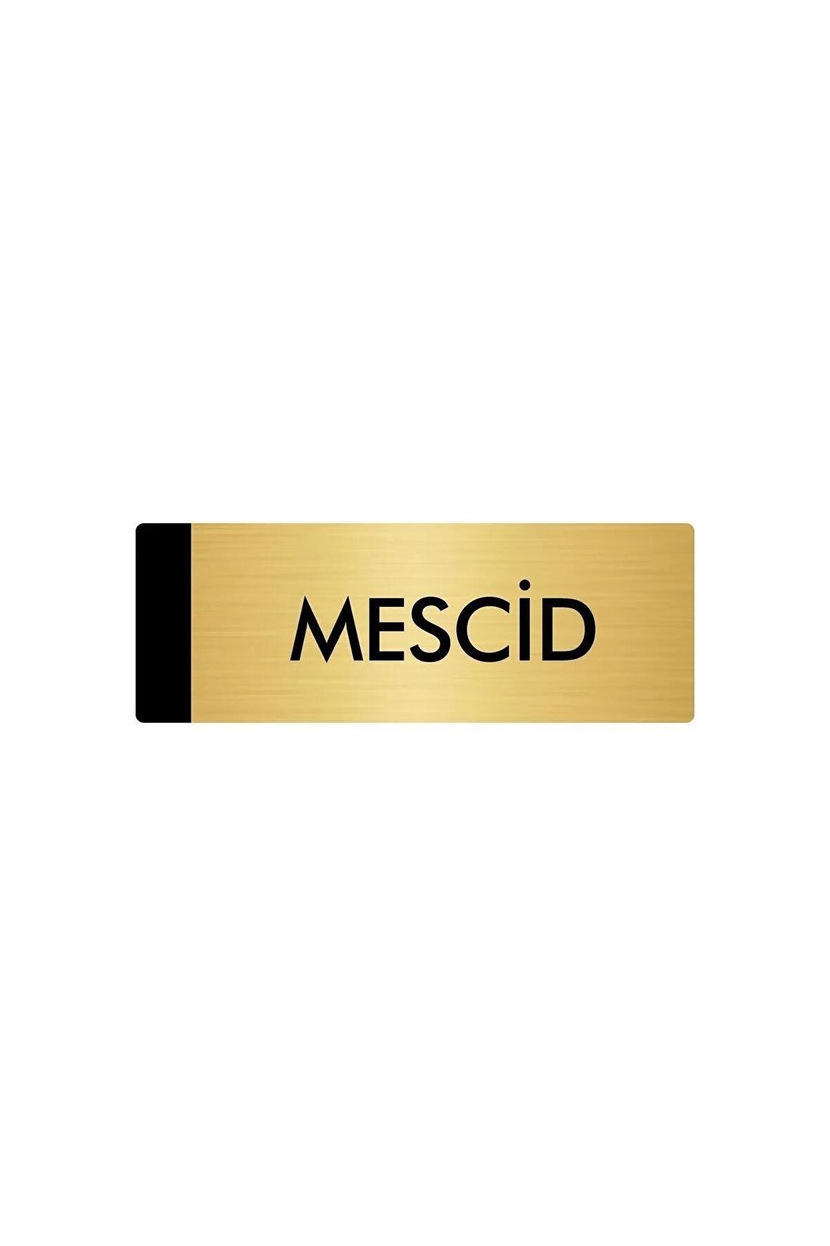 Metal Yönlendirme Levhası, Departman Kapı Isimliği Mescid 5x20 Cm Altın Renk