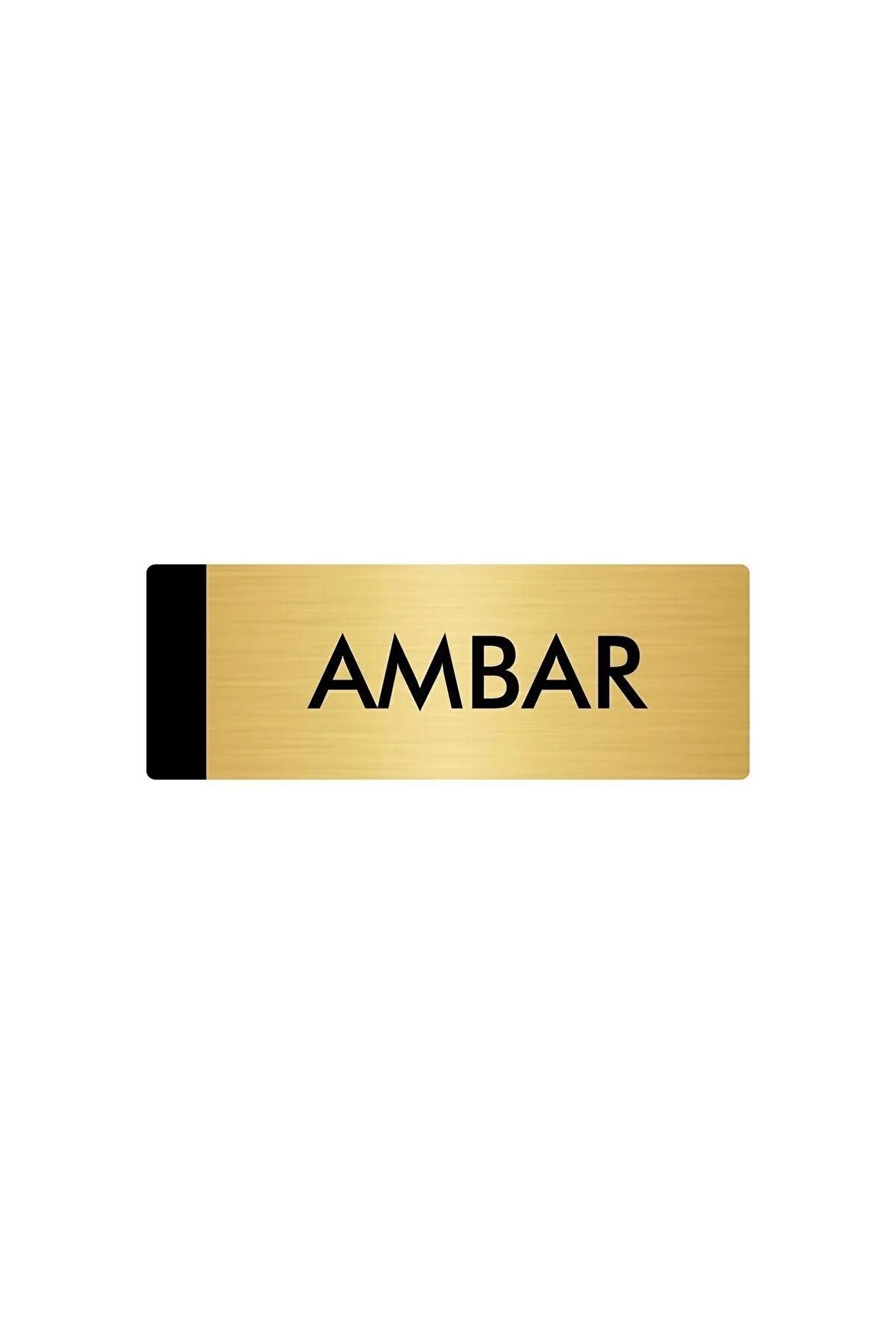 Metal Yönlendirme Levhası, Departman Kapı Isimliği Ambar 5x20 Cm Altın Renk