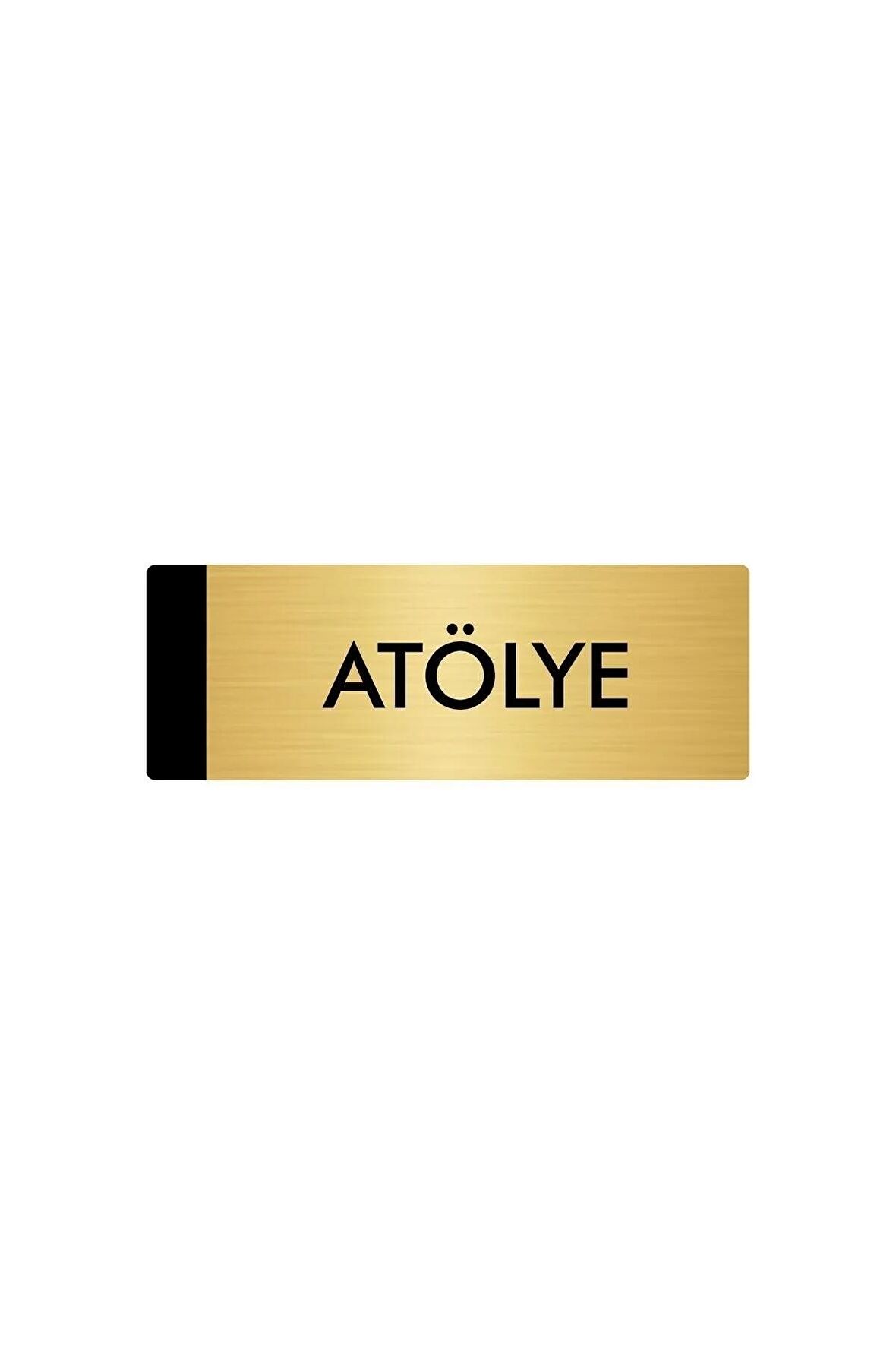 Metal Yönlendirme Levhası, Departman Kapı Isimliği Atölye 5x20 Cm Altın Renk