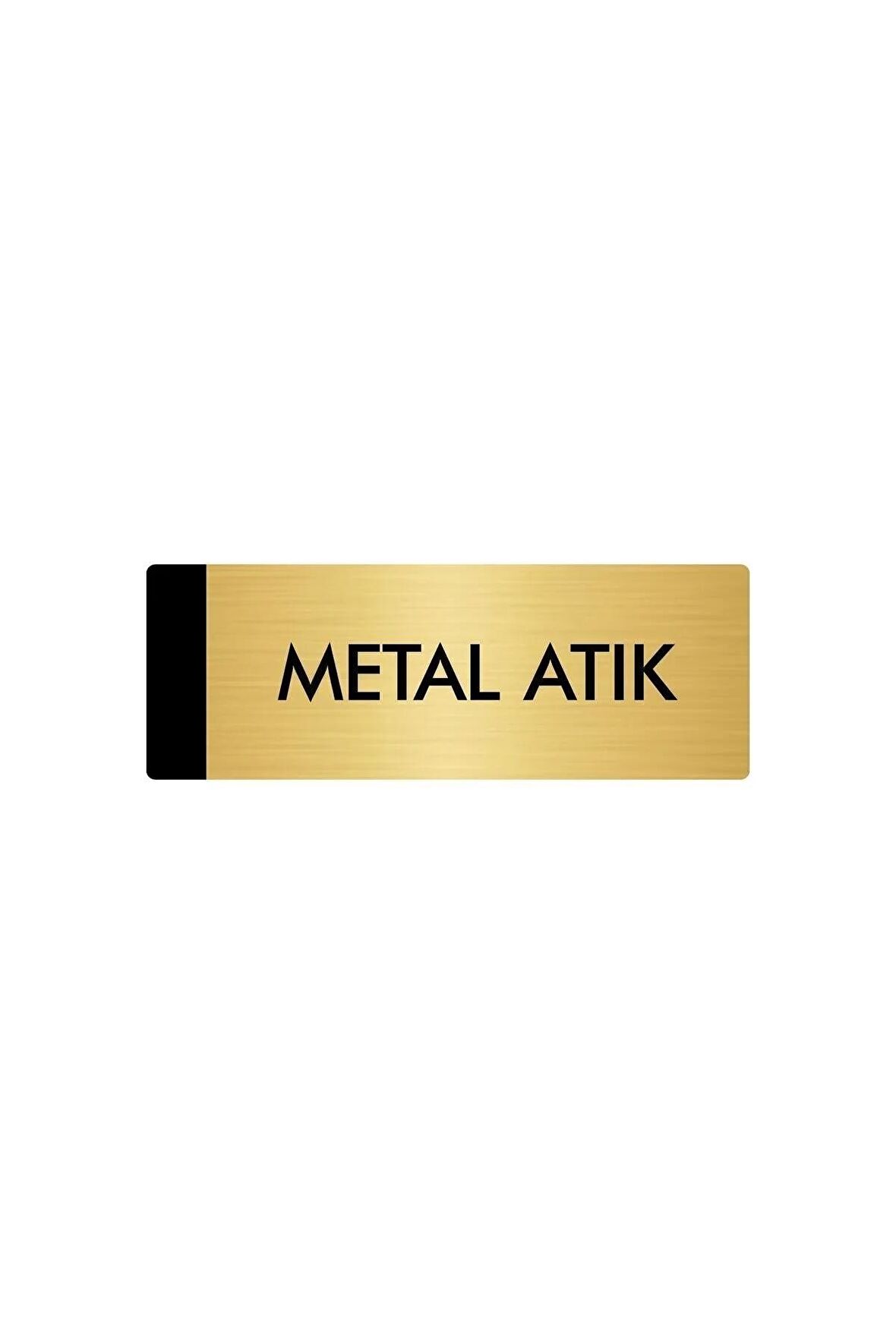 Metal Yönlendirme Levhası, Departman Kapı Isimliği Metal Atık 5x20 Cm Altın Renk