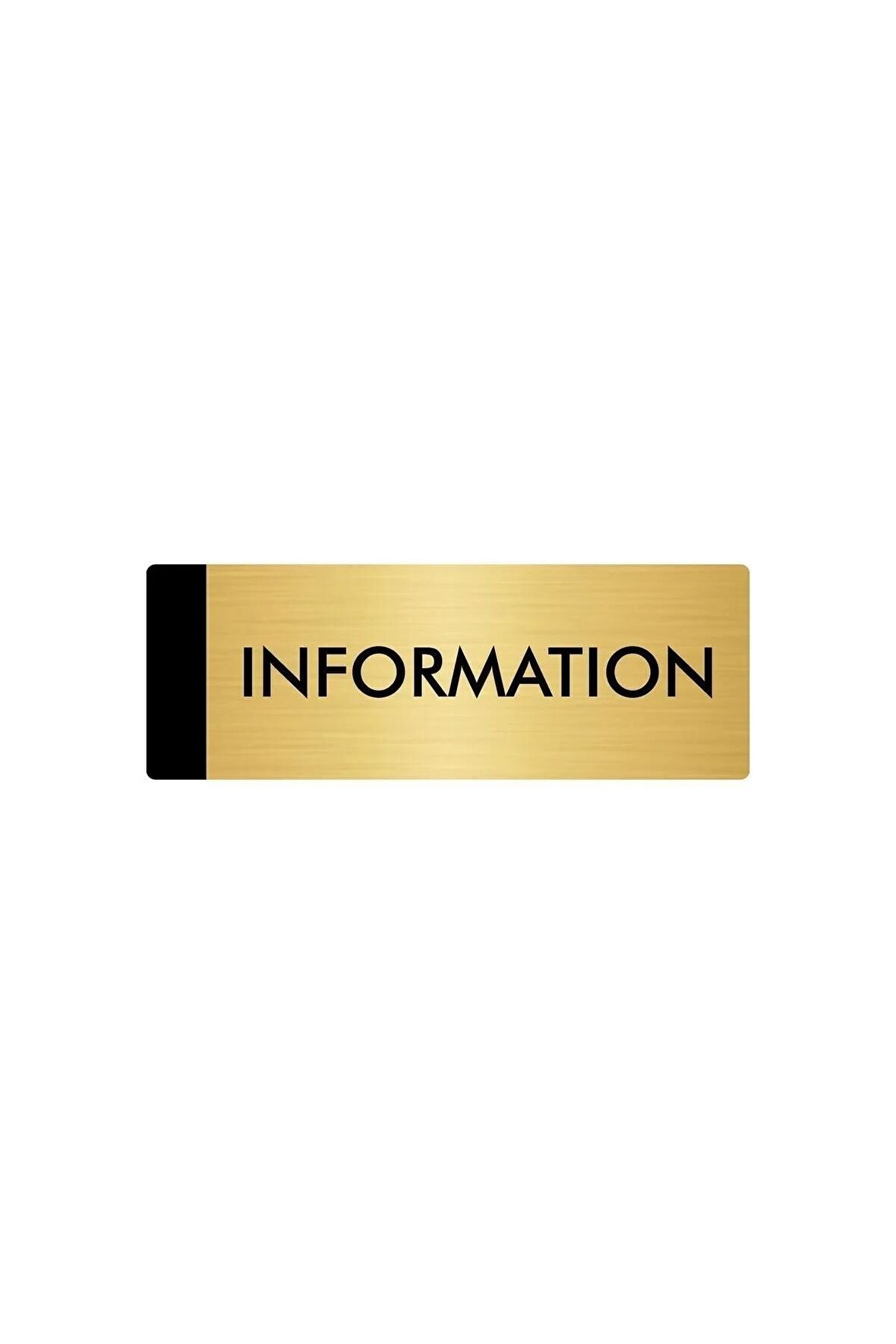 Metal Yönlendirme Levhası, Departman Kapı Isimliği Information 5x20 Cm Altın Renk
