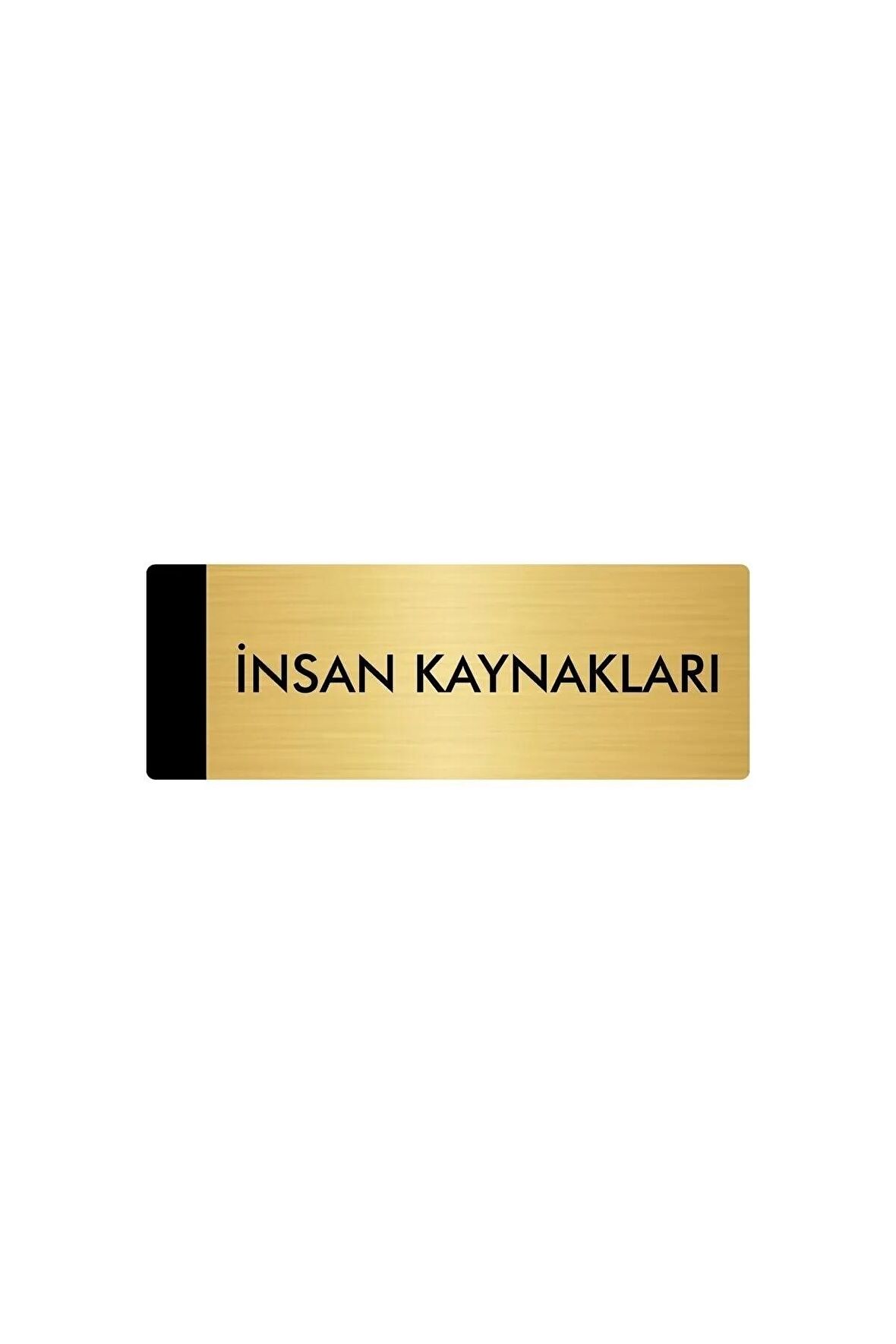Metal Yönlendirme Levhası, Departman Kapı Isimliği İnsan Kaynakları 7X20 Cm Altın Renk