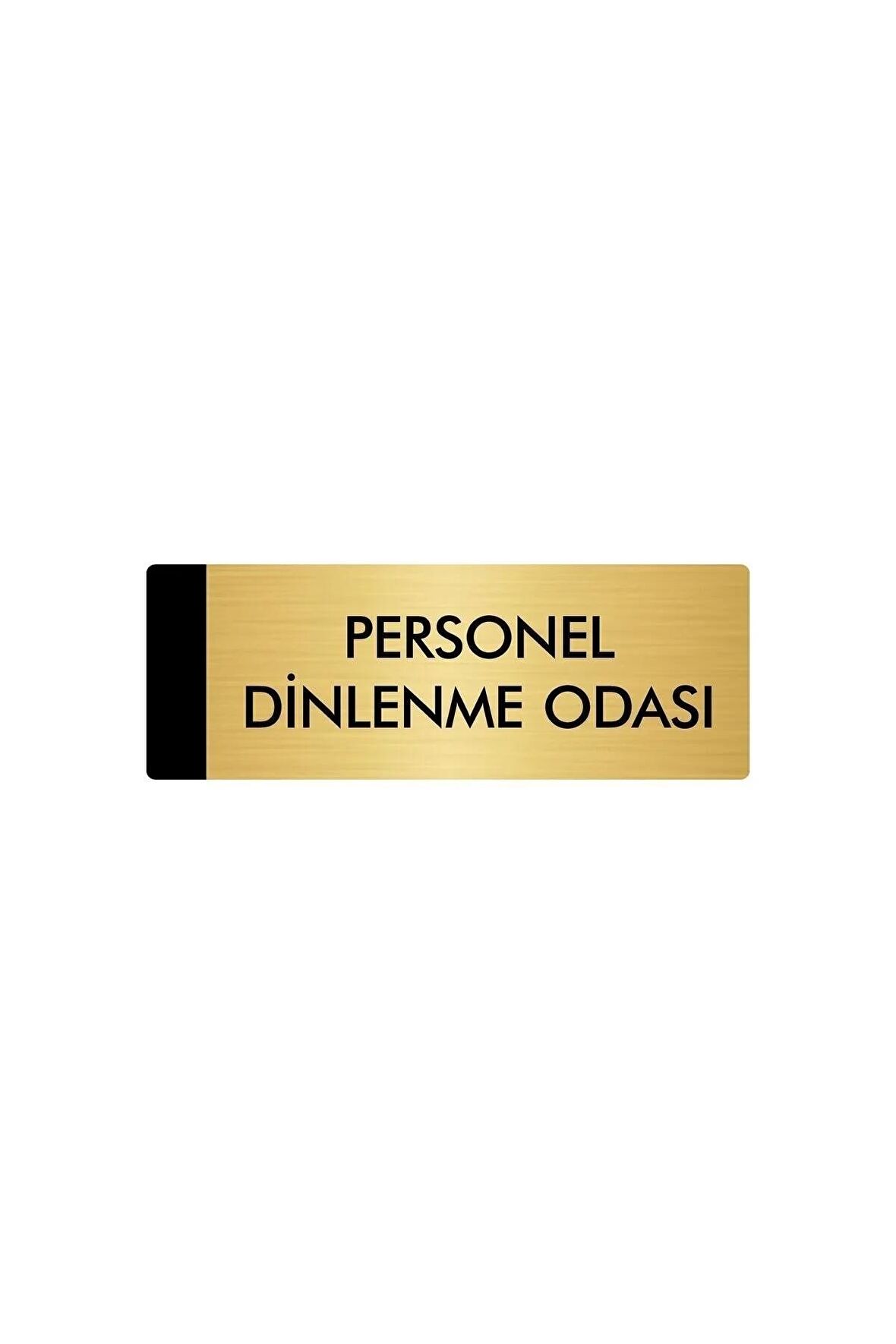 Metal Yönlendirme Levhası, Departman Kapı Isimliği Personel Dinlenme Odası 10X20 Cm Altın Renk