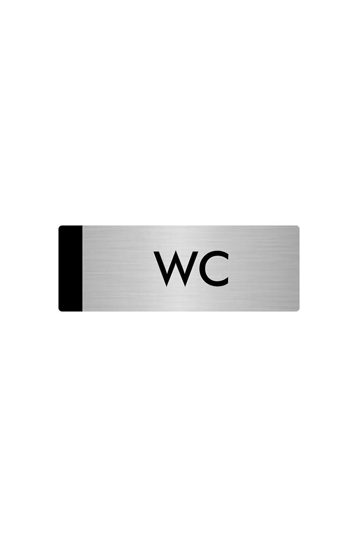 Metal Yönlendirme Levhası, Departman Kapı Isimliği Wc 7X20 Cm Gümüş Renk