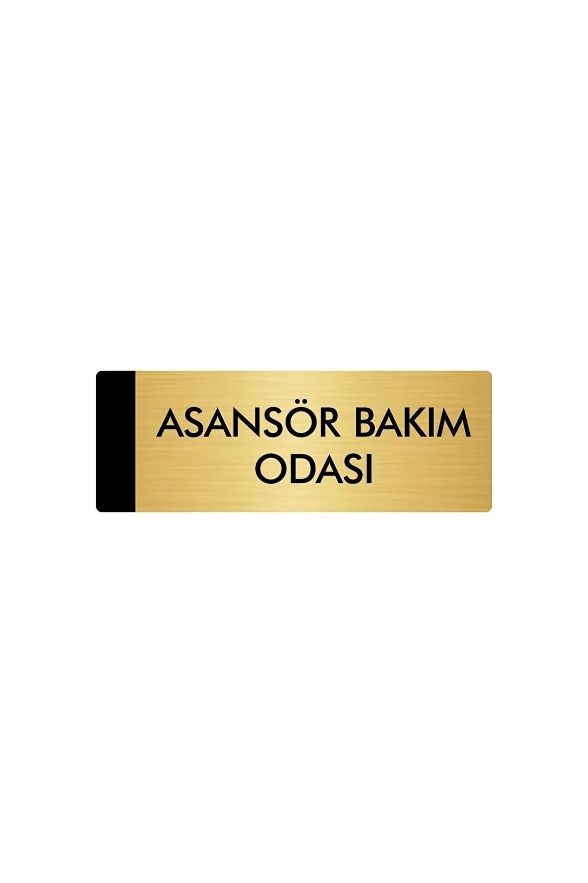 Metal Yönlendirme Levhası, Departman Kapı Isimliği Asansör Bakım Odası 5x20 Cm Altın Renk