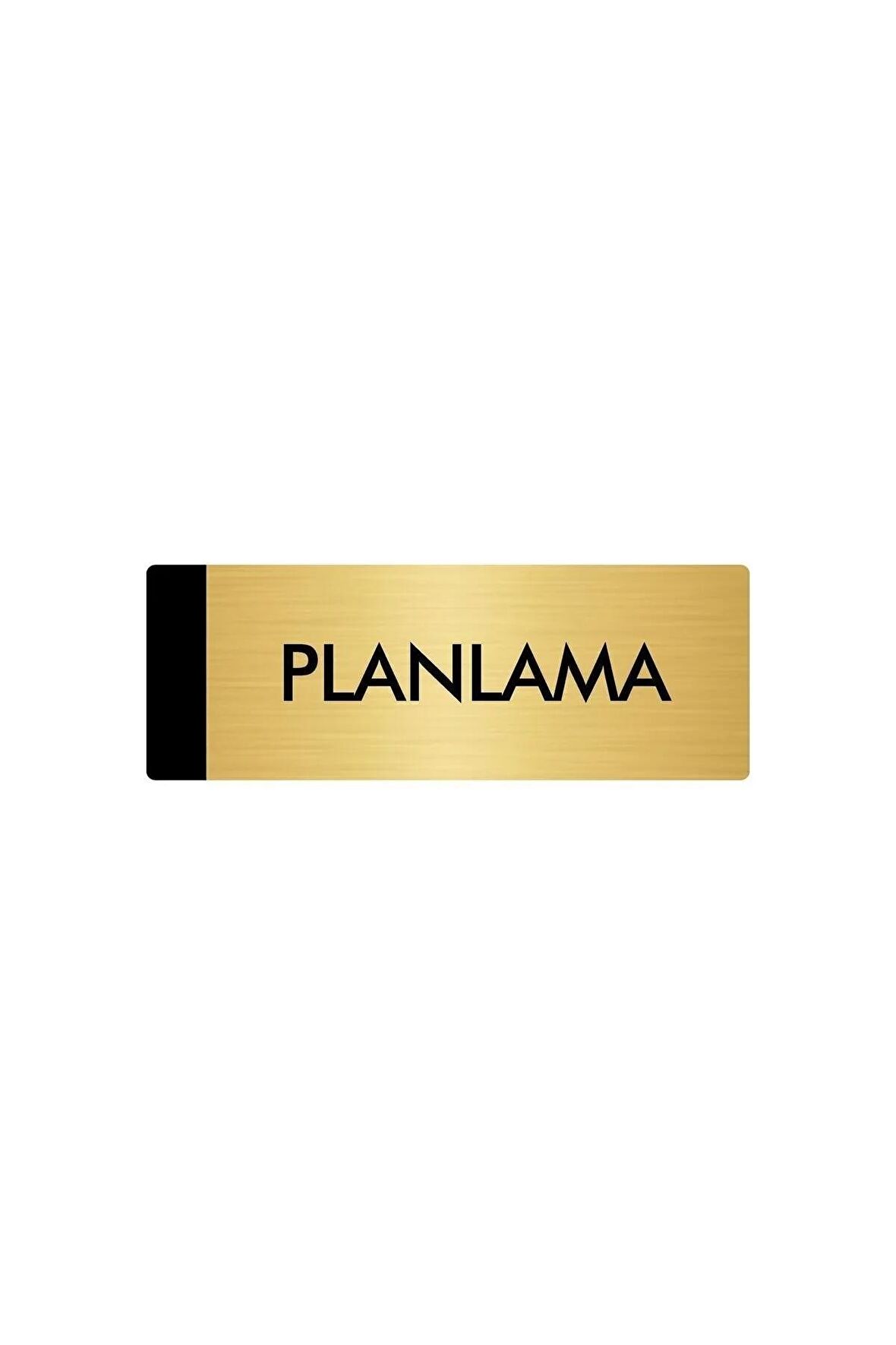 Metal Yönlendirme Levhası, Departman Kapı Isimliği Planlama 5x20 Cm Altın Renk