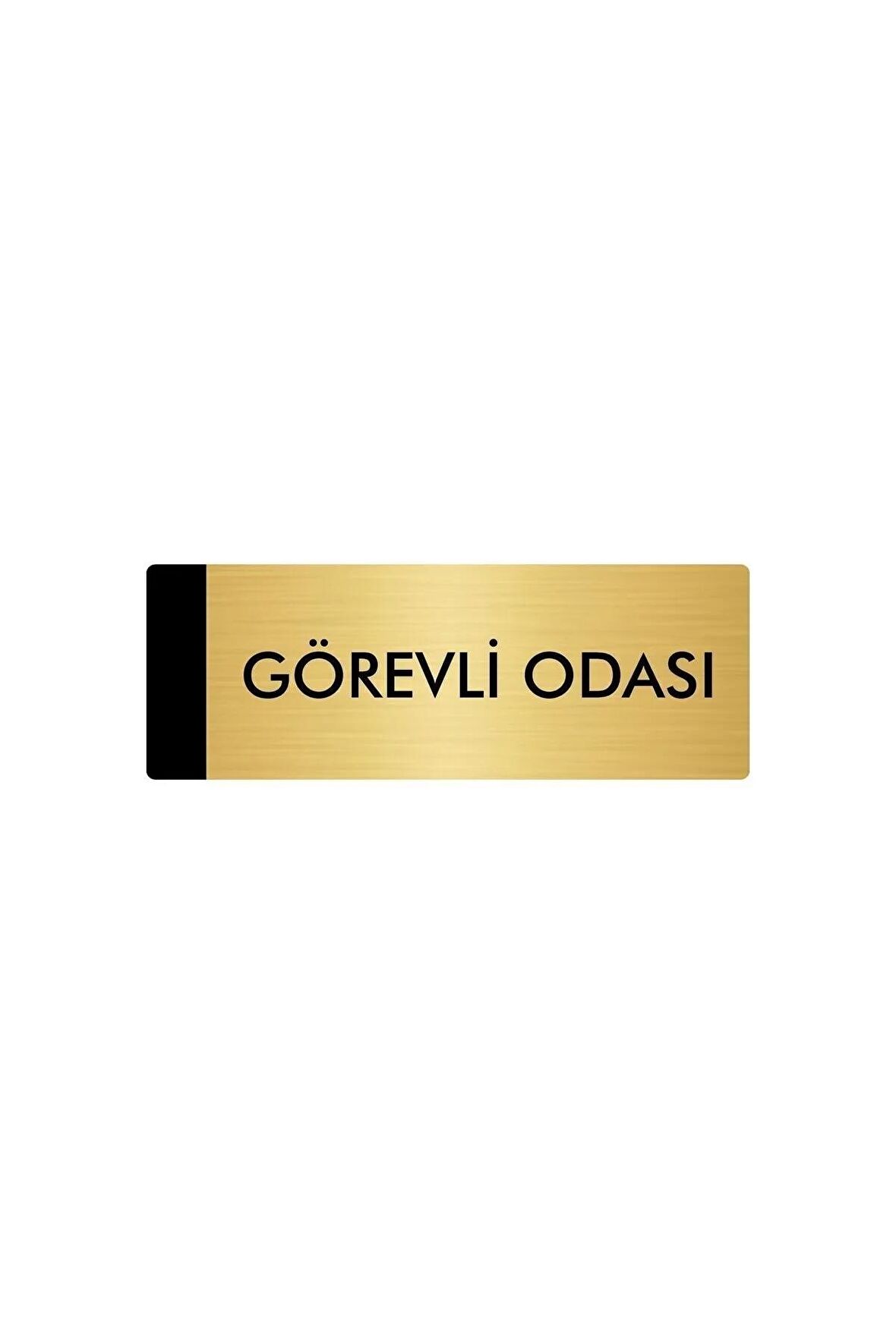 Metal Yönlendirme Levhası, Departman Kapı Isimliği Görevli Odası 5x20 Cm Altın Renk