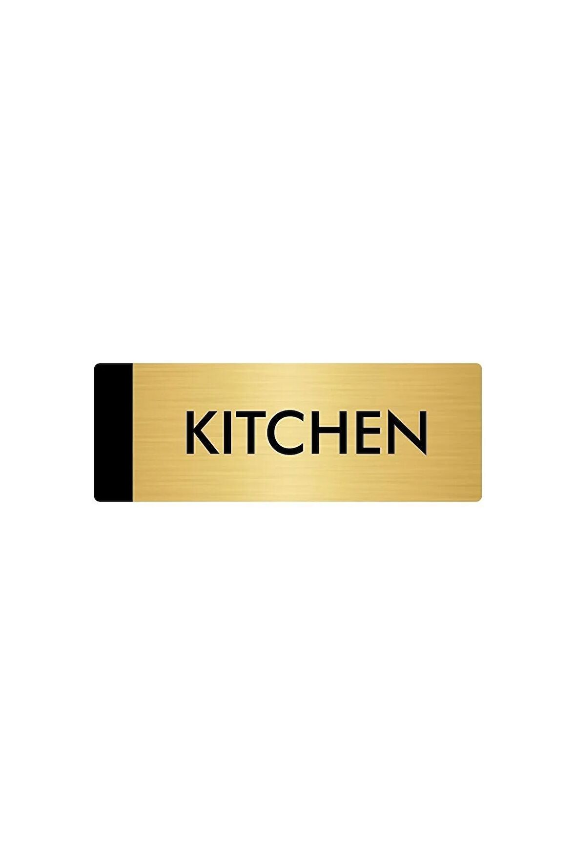 Metal Yönlendirme Levhası, Departman Kapı Isimliği Kitchen 7X20 Cm Altın Renk