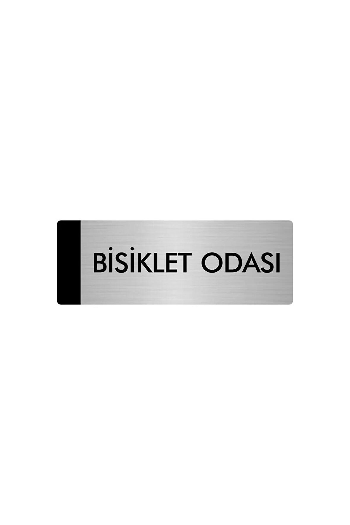 Metal Yönlendirme Levhası, Departman Kapı Isimliği Bisiklet Odası 5x20 Cm Gümüş Renk