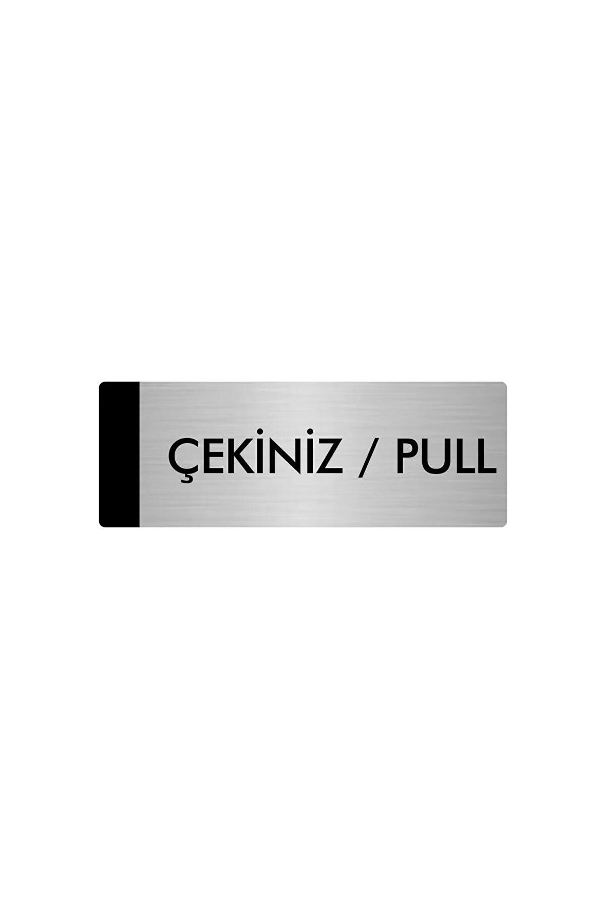 Metal Yönlendirme Levhası, Departman Kapı Isimliği Çekiniz/Pull 5x20 Cm Gümüş Renk