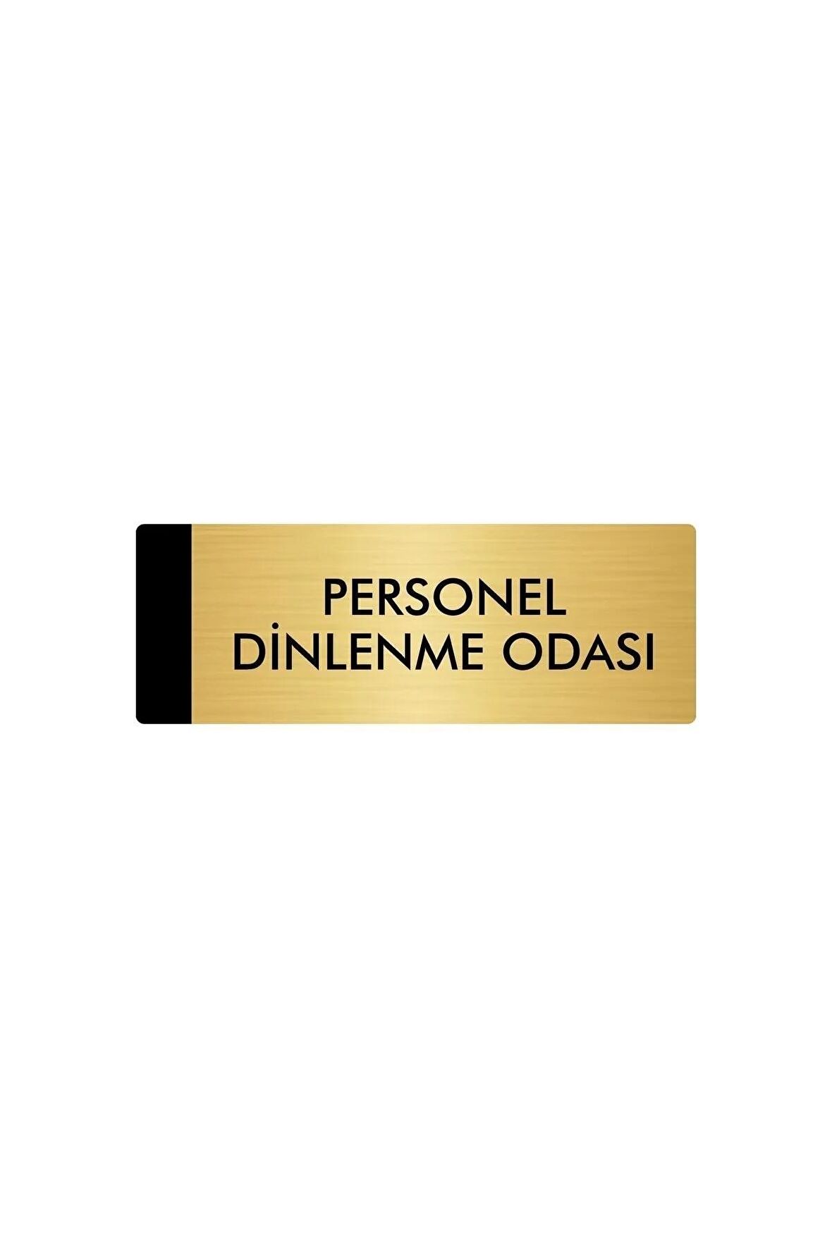 Metal Yönlendirme Levhası, Departman Kapı Isimliği Personel Dinlenme Odası 7X20 Cm Altın Renk