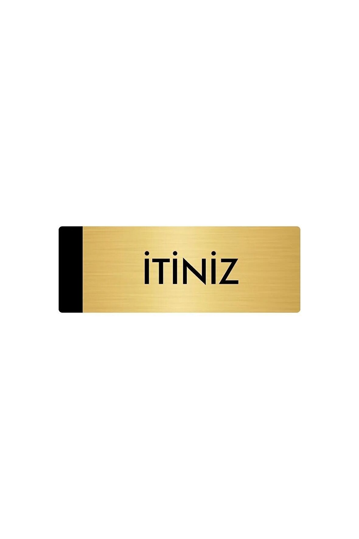 Metal Yönlendirme Levhası, Departman Kapı Isimliği İtiniz 5x20 Cm Altın Renk