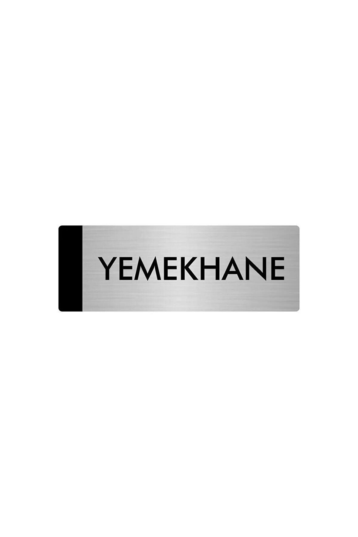 Metal Yönlendirme Levhası, Departman Kapı Isimliği Yemekhane 5x20 Cm Gümüş Renk