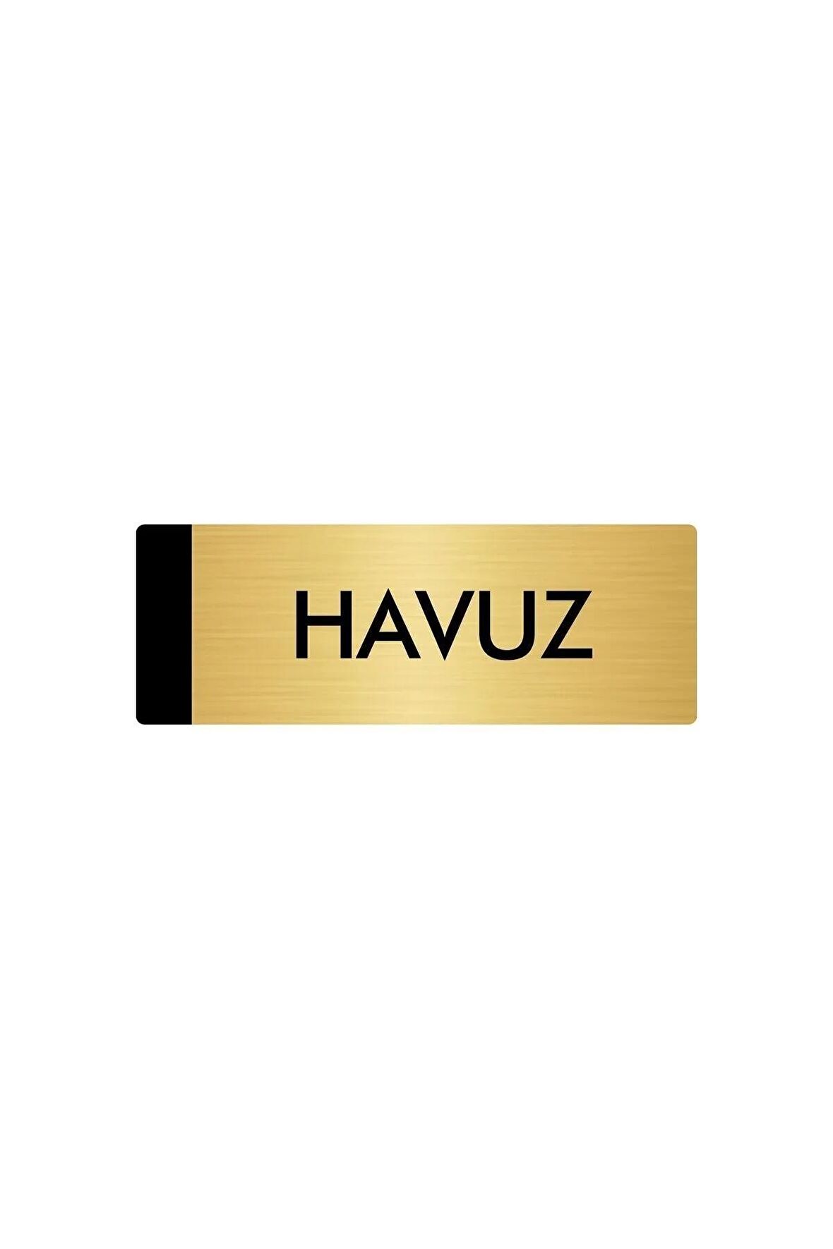 Metal Yönlendirme Levhası, Departman Kapı Isimliği Havuz 7X20 Cm Altın Renk